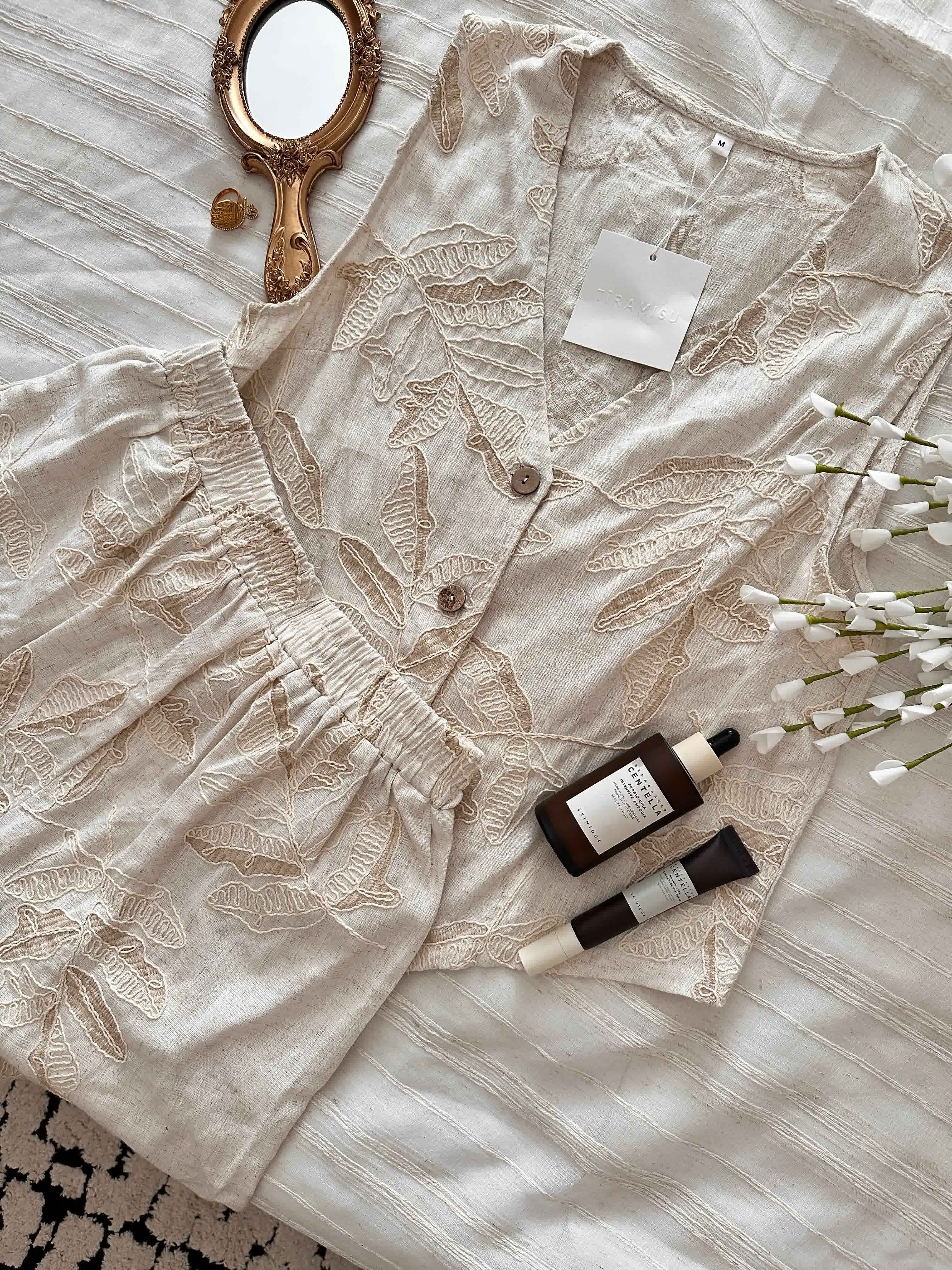 Gilet short fleuri Tiramisu