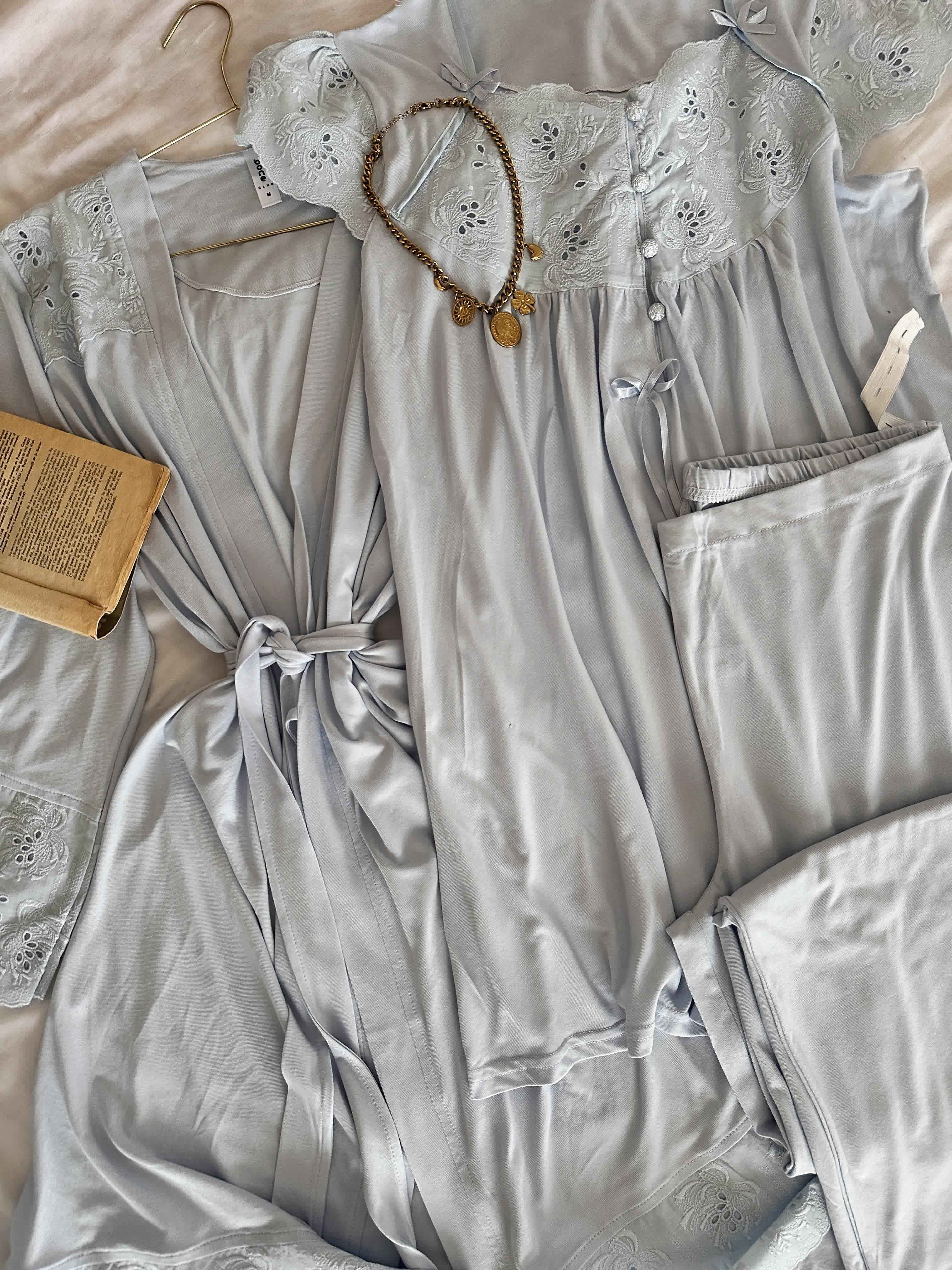 3pcs Bone broderie anglaise 