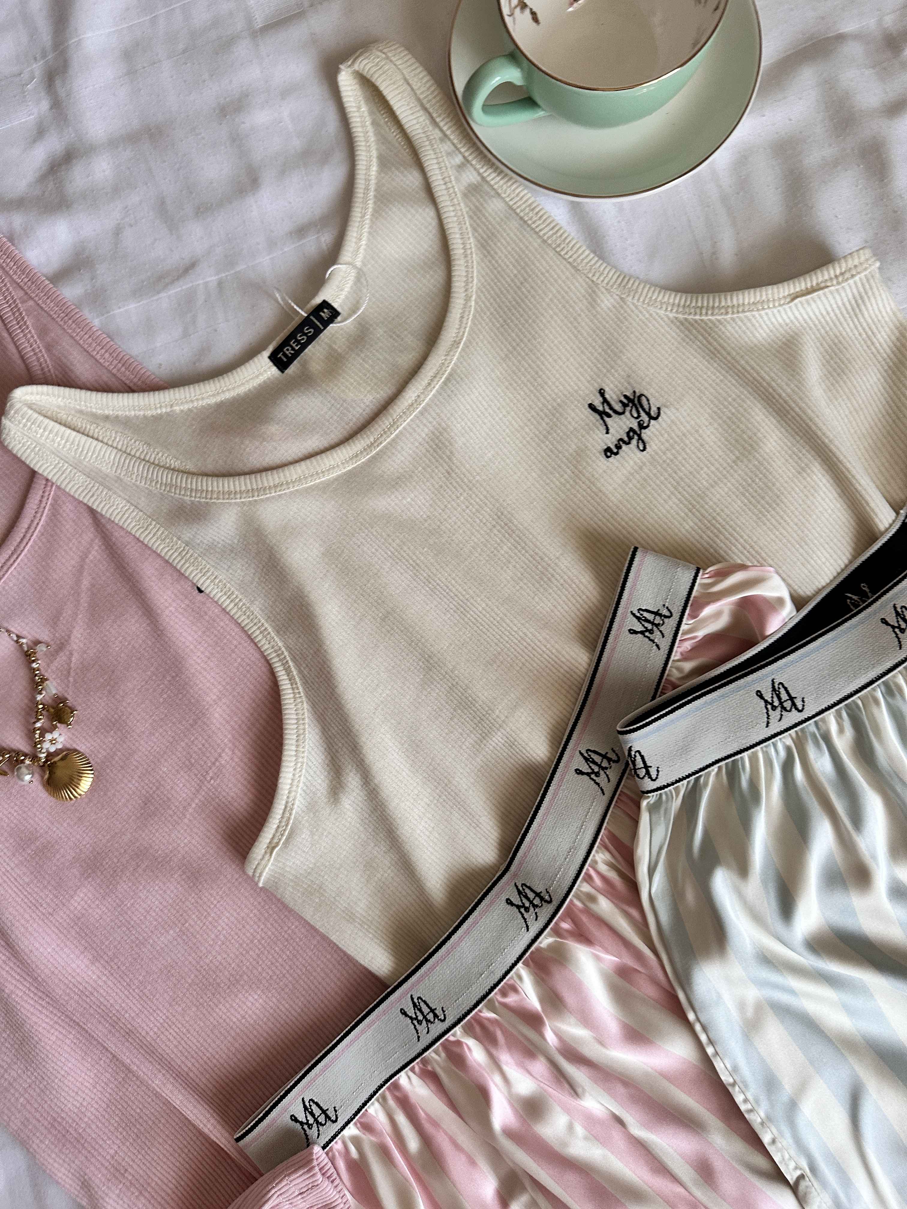 Pyjama short bas satiné 