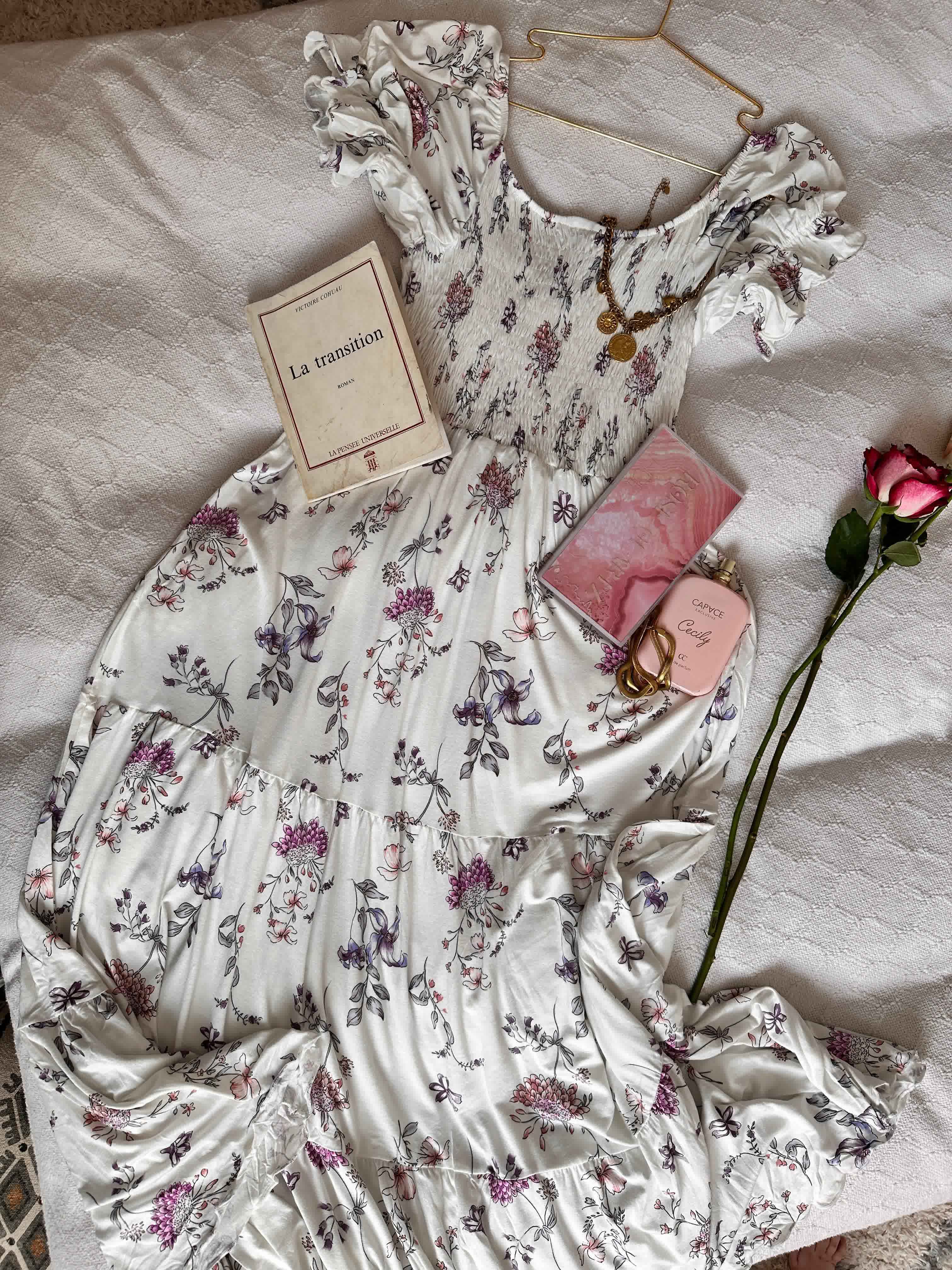 Robe Marah summer fleuri blanche 