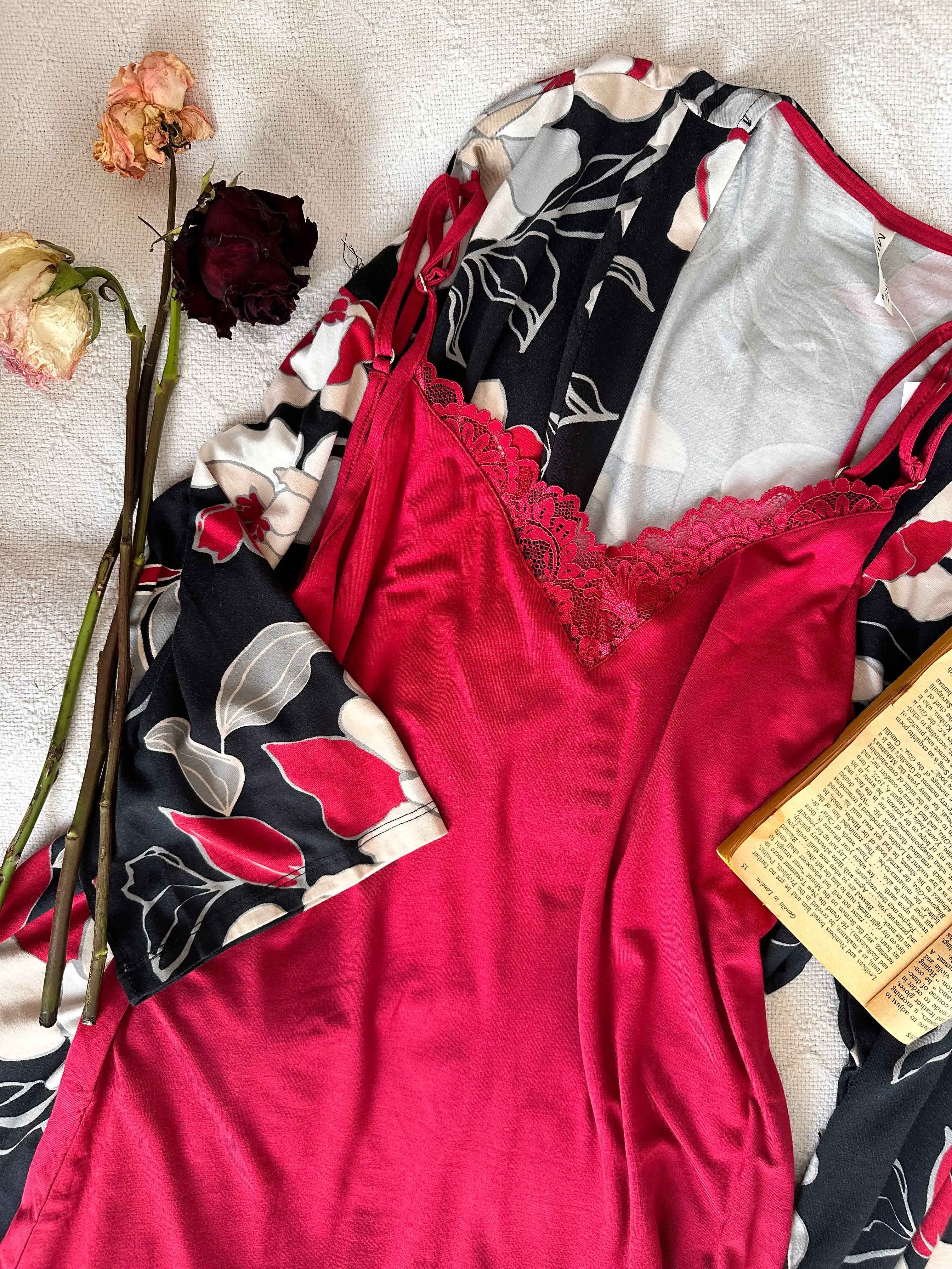 Deshabillé Md Rouge/noir 