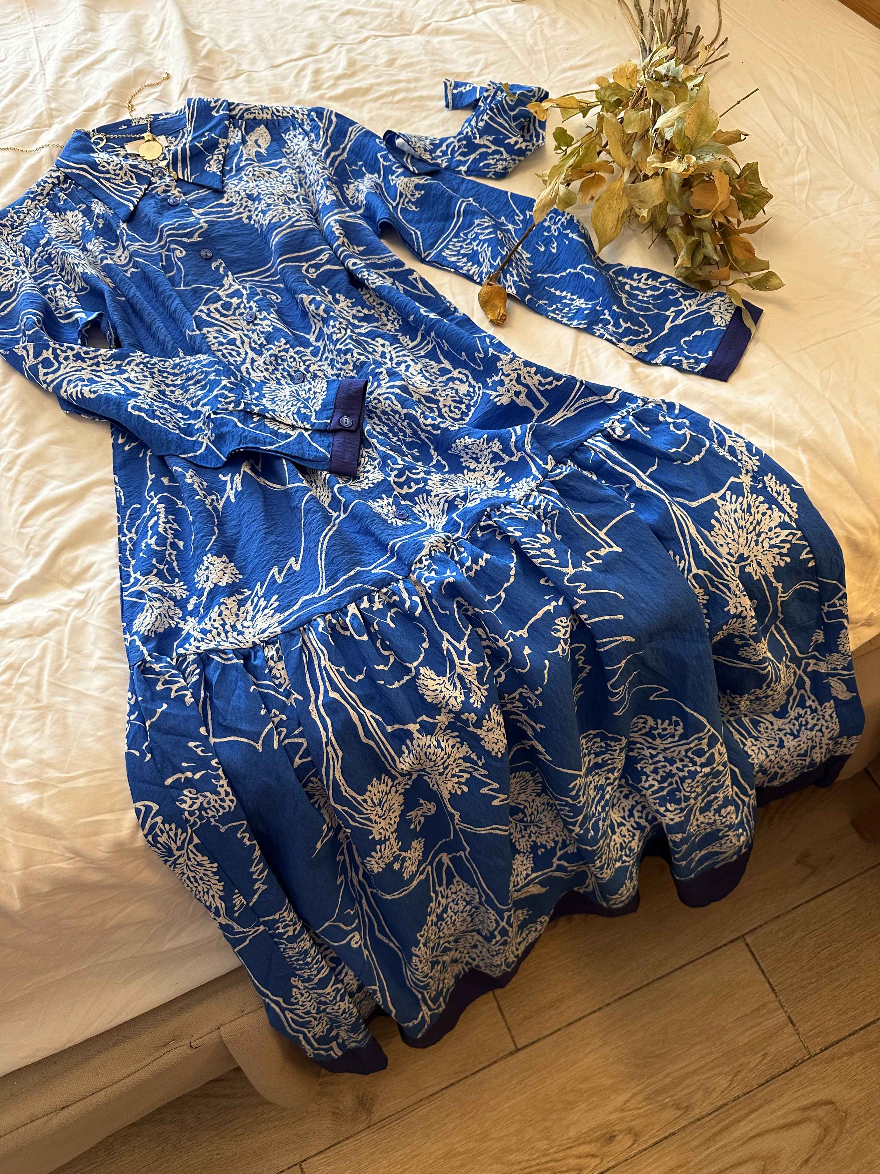 robe penye bleu longue 