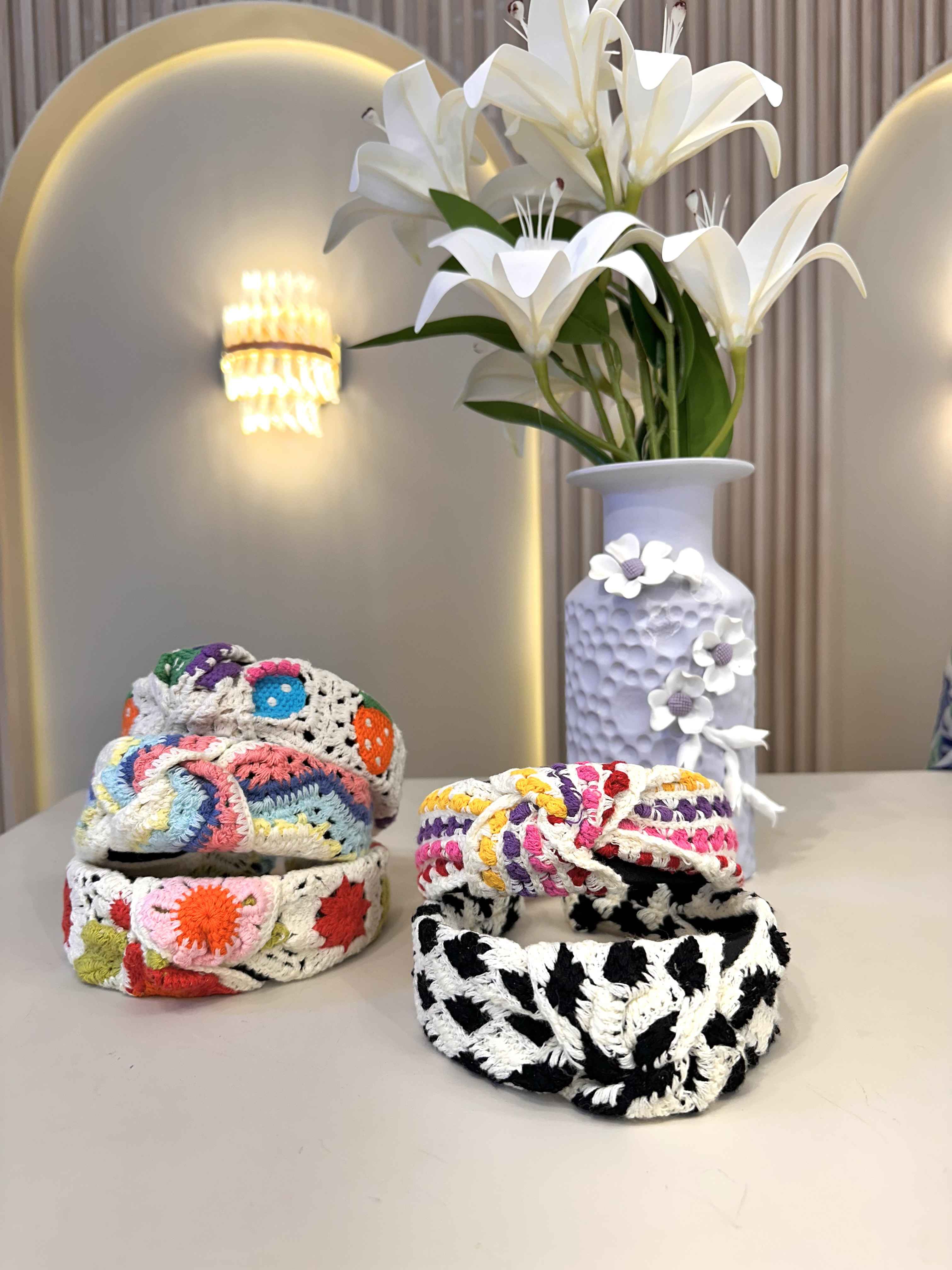 serre tete crochet coloré 