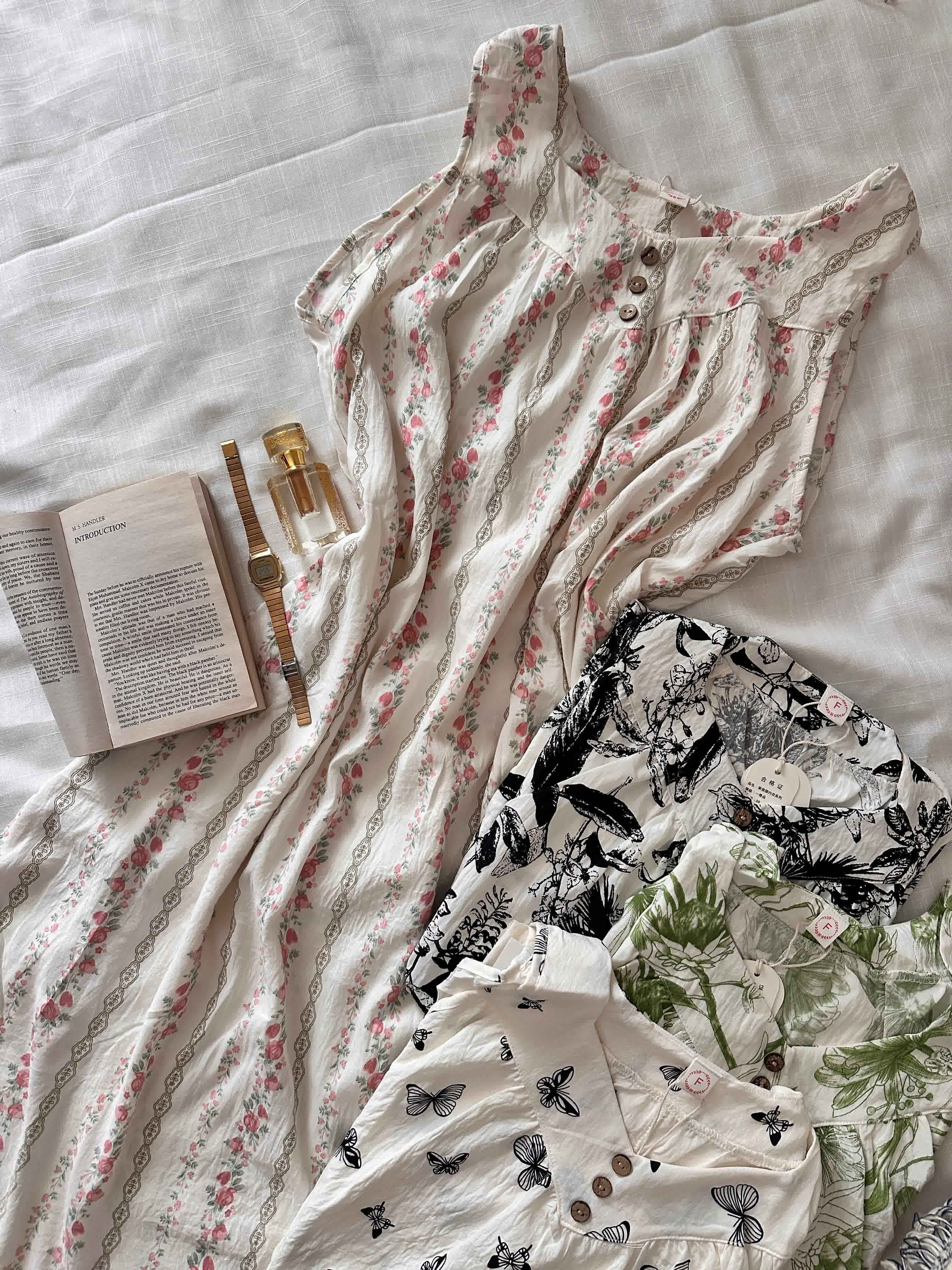 Robe decolletée coton crepé 