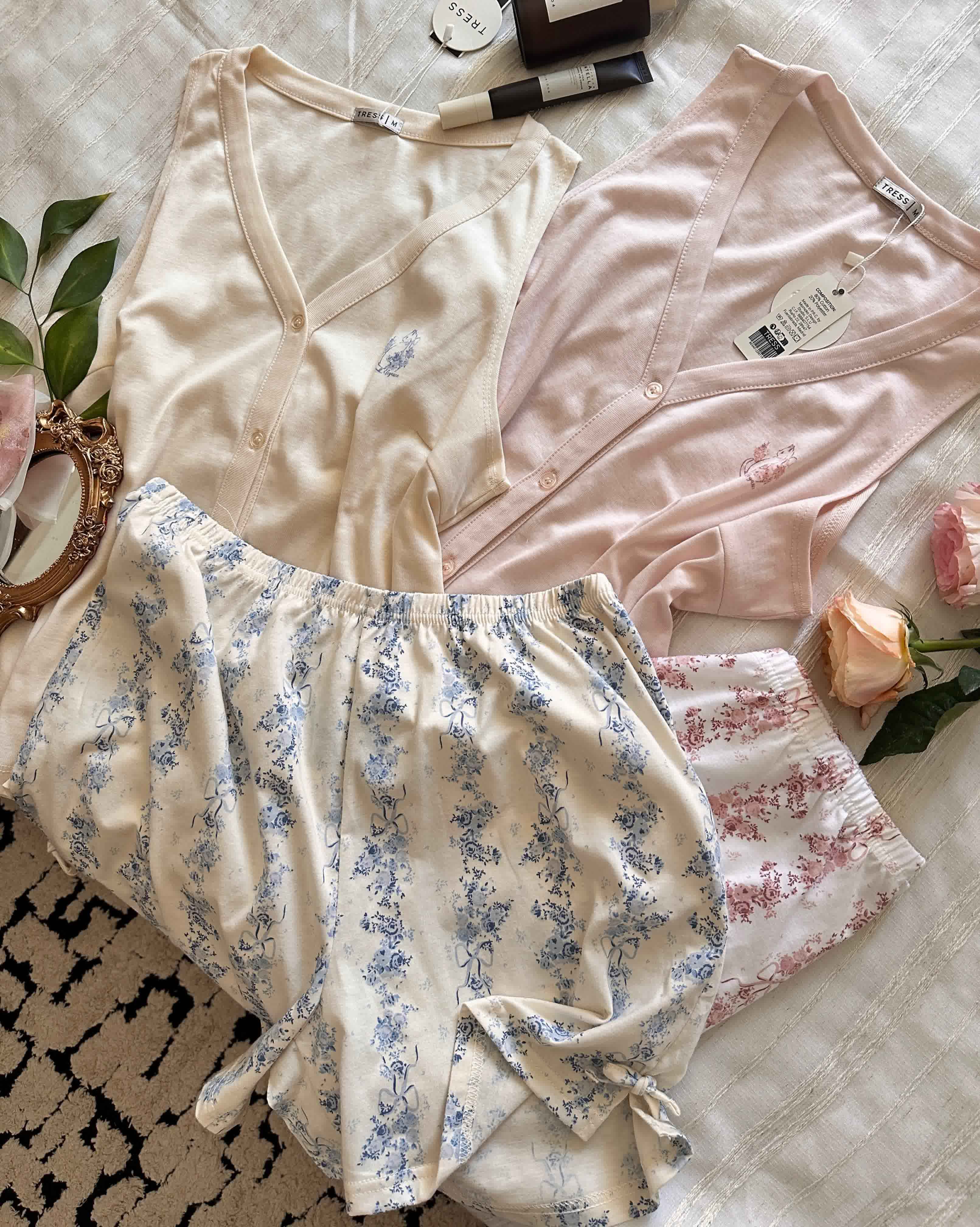 Pyjama short coton chat