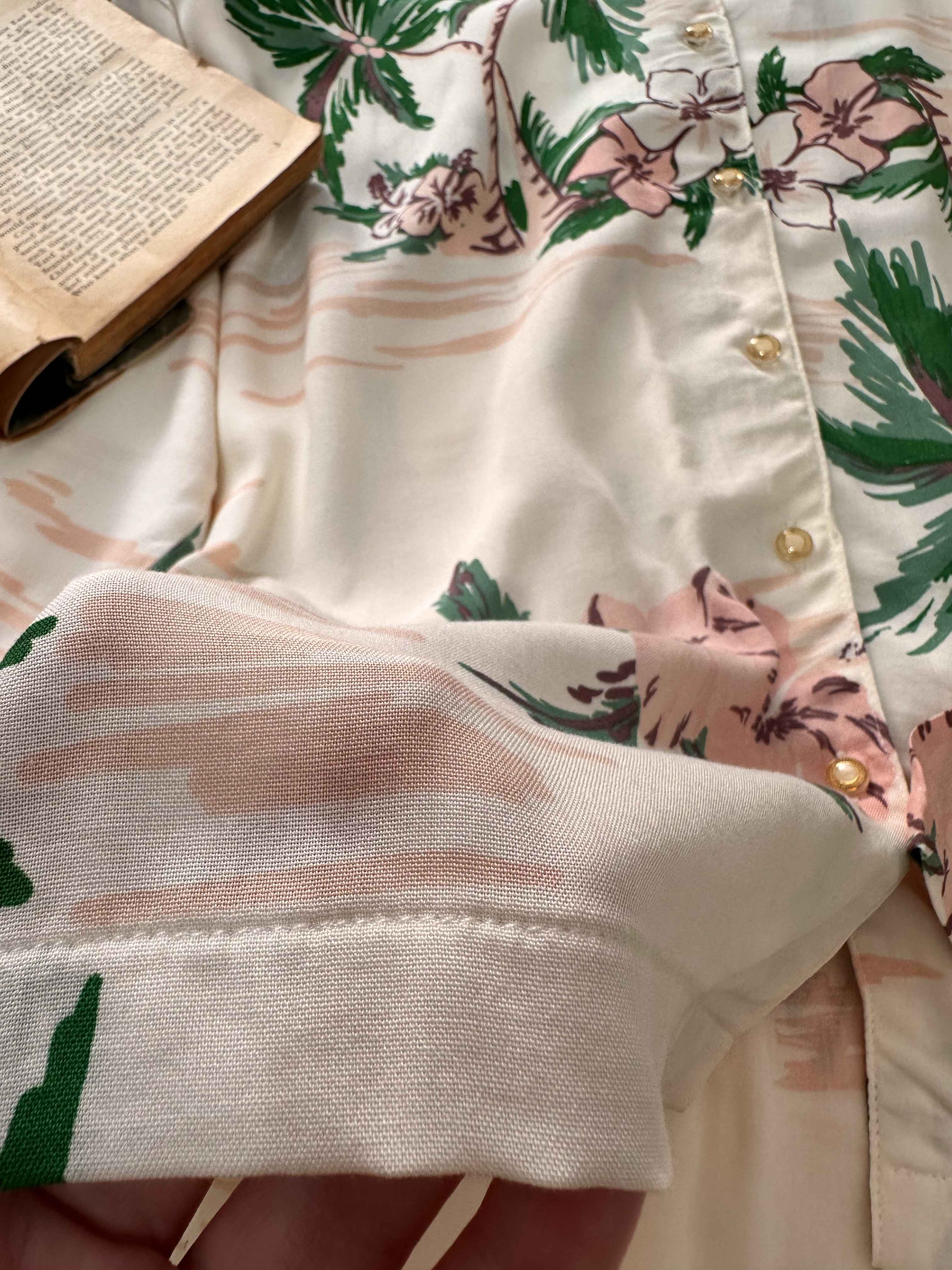 homewear blanc cassé palmiers 