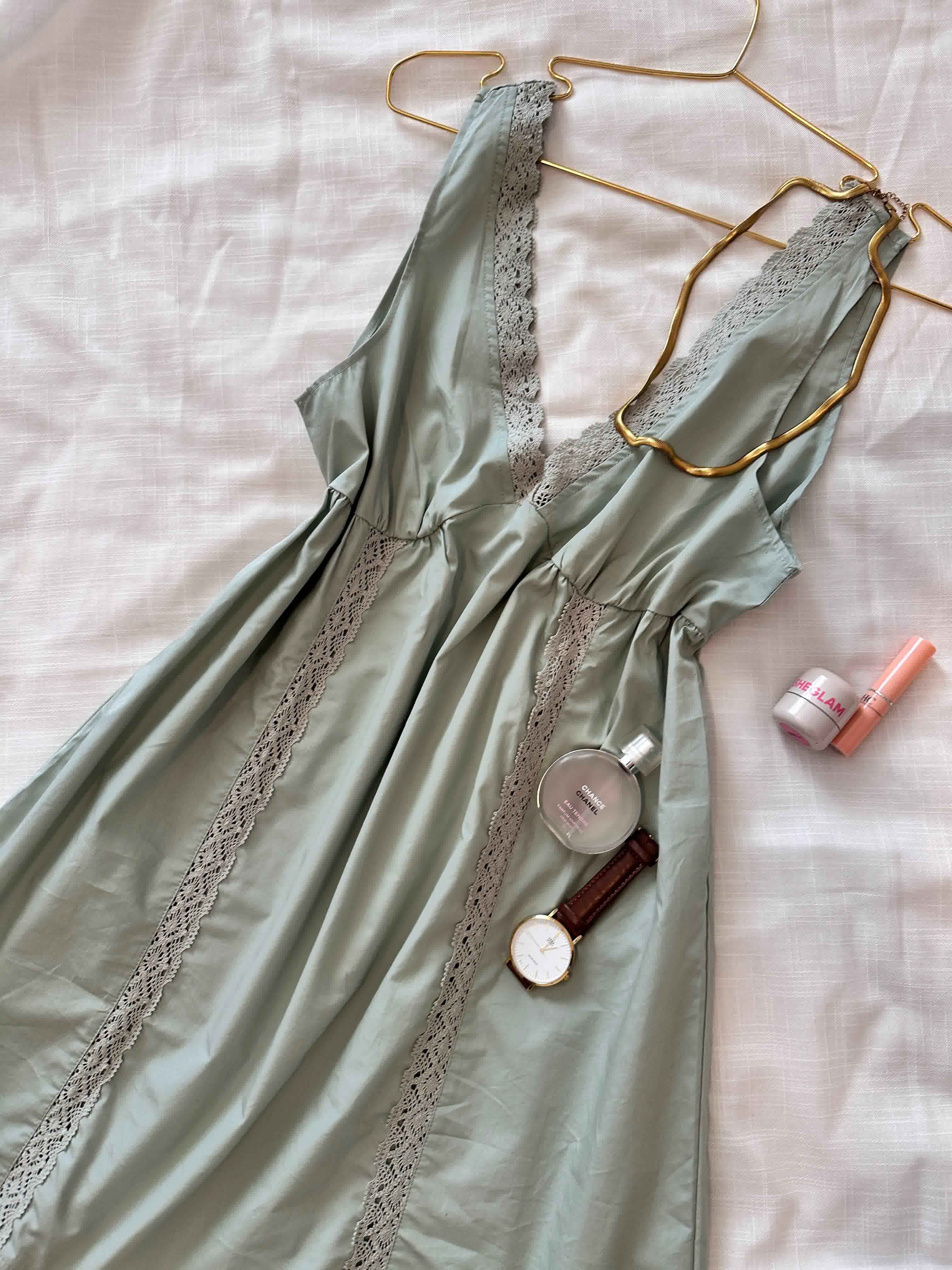 Robe Tress lin crochet decolté 