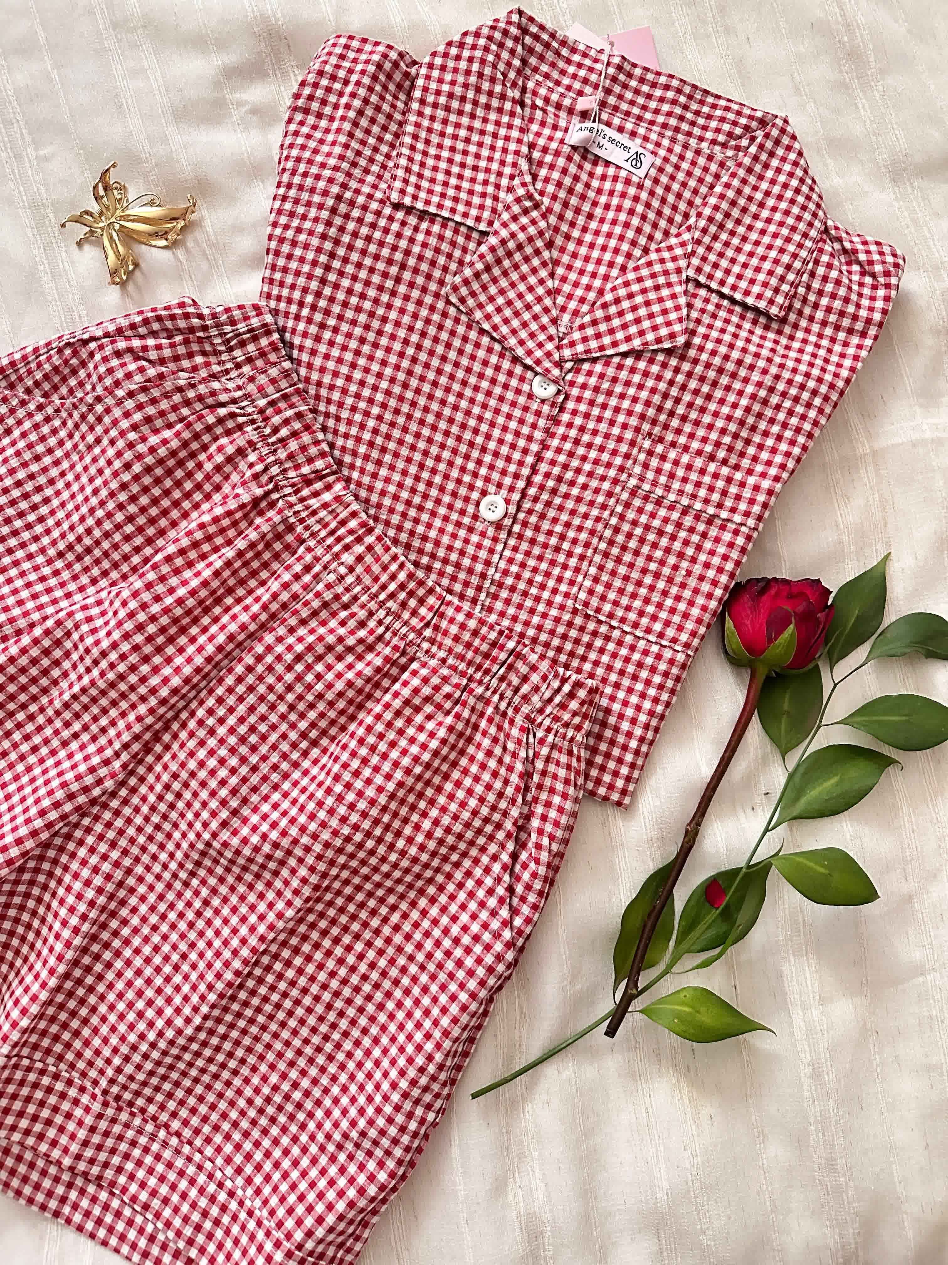 Pyjama Angel's Secret à carreaux short 