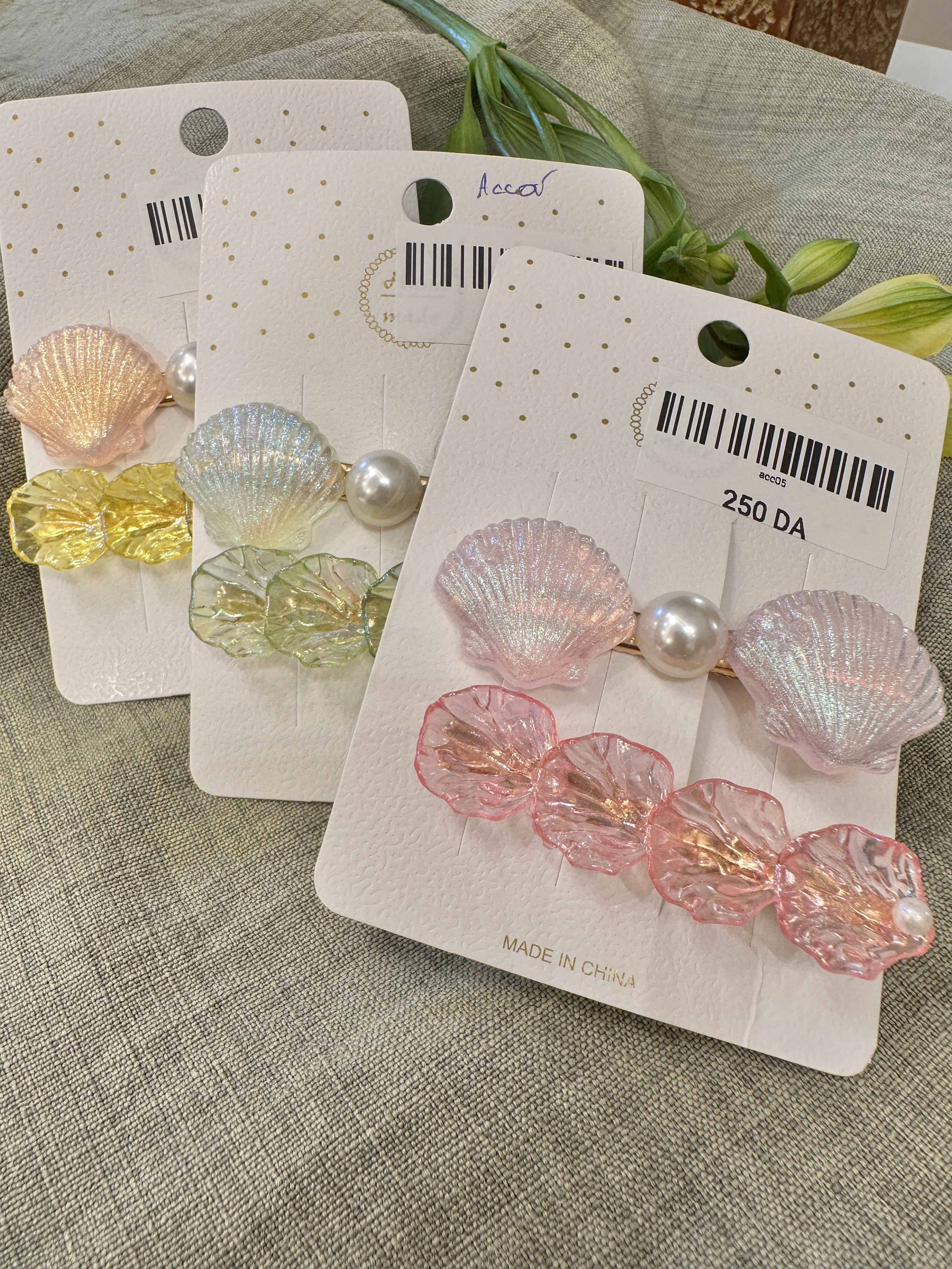 double broche coquillage