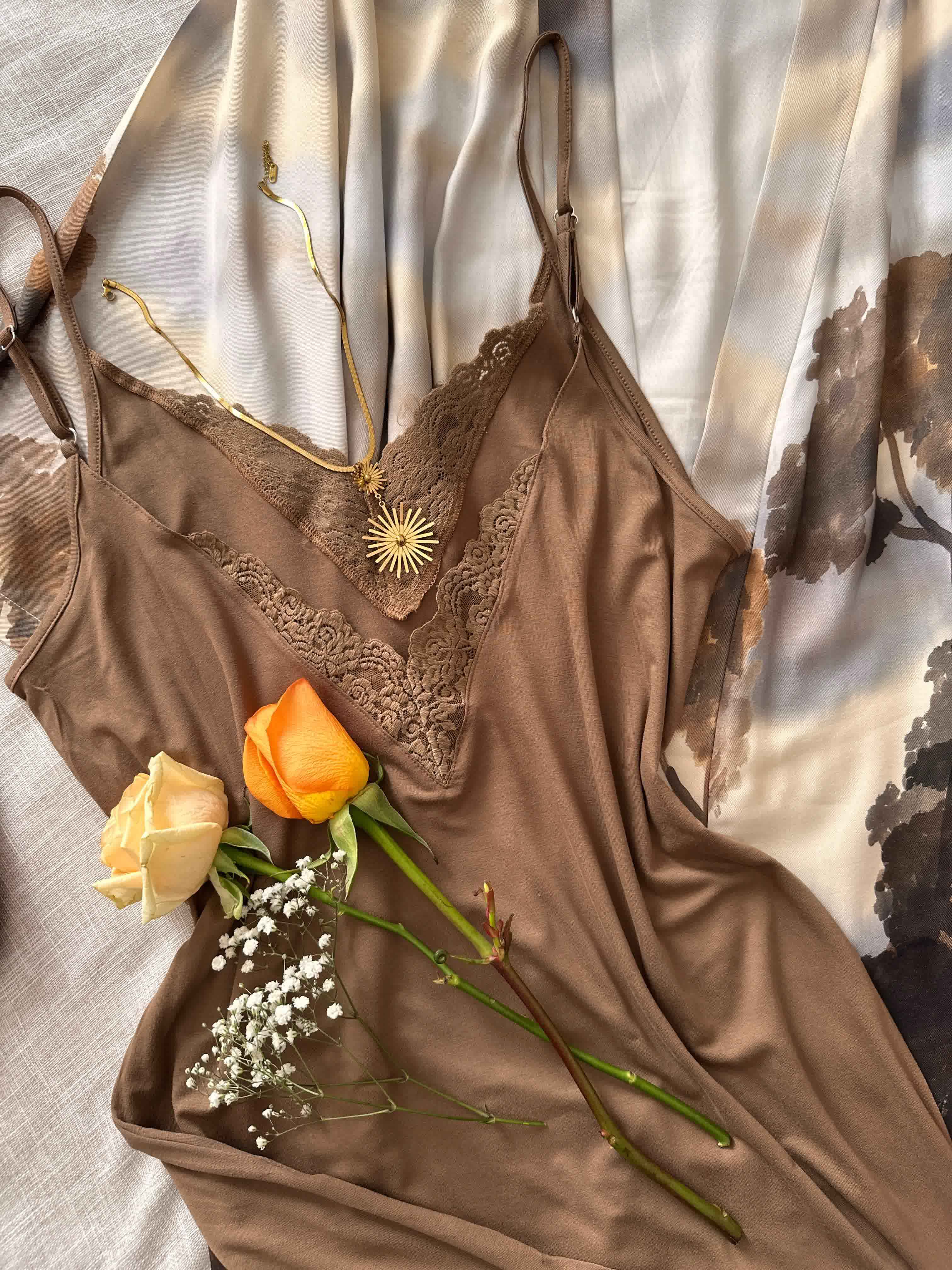 Deshabillé Penyemood maron nature 