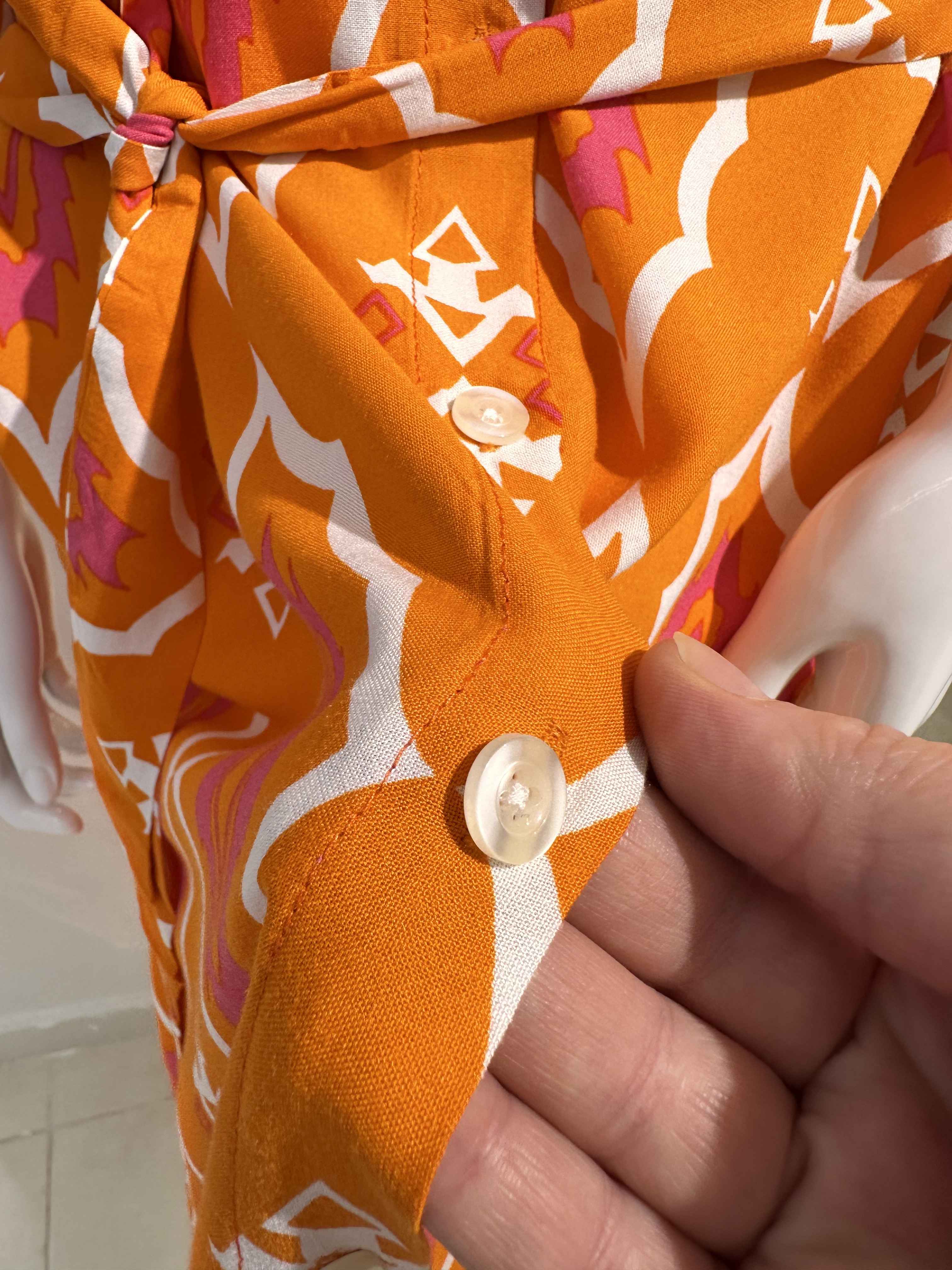 Robe orange Ibiza losange 