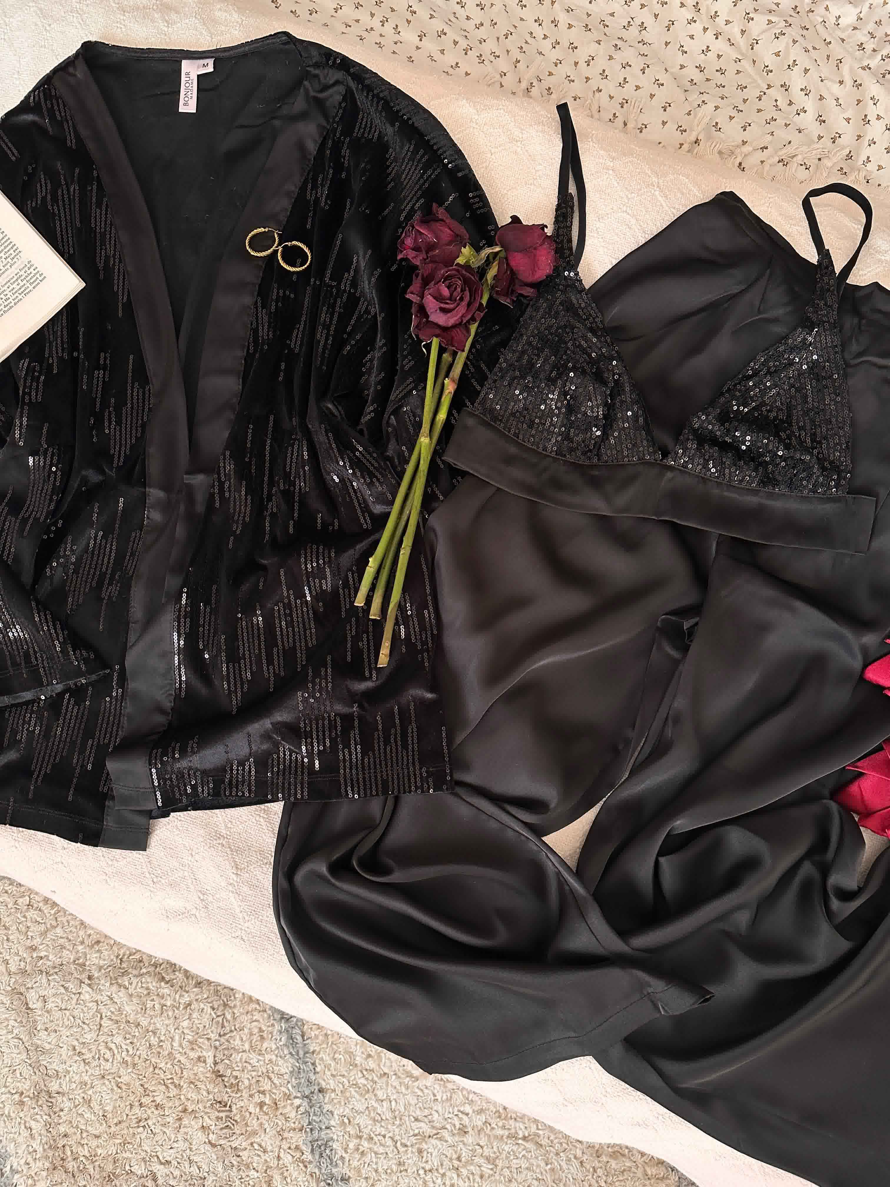 Ensemble 3pcs Bonjour Noir brillant 