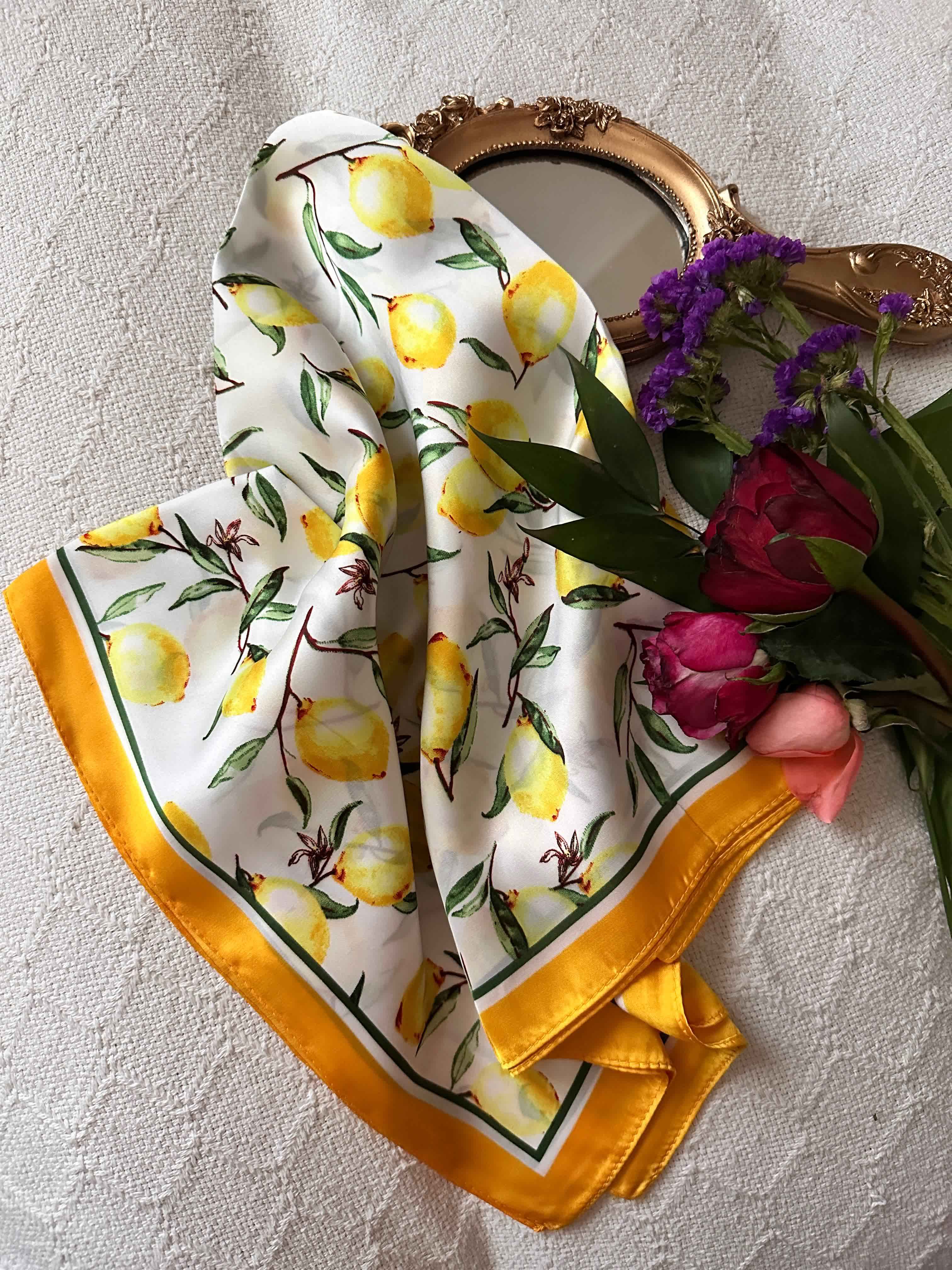 FOULARD SATIN CITRON 