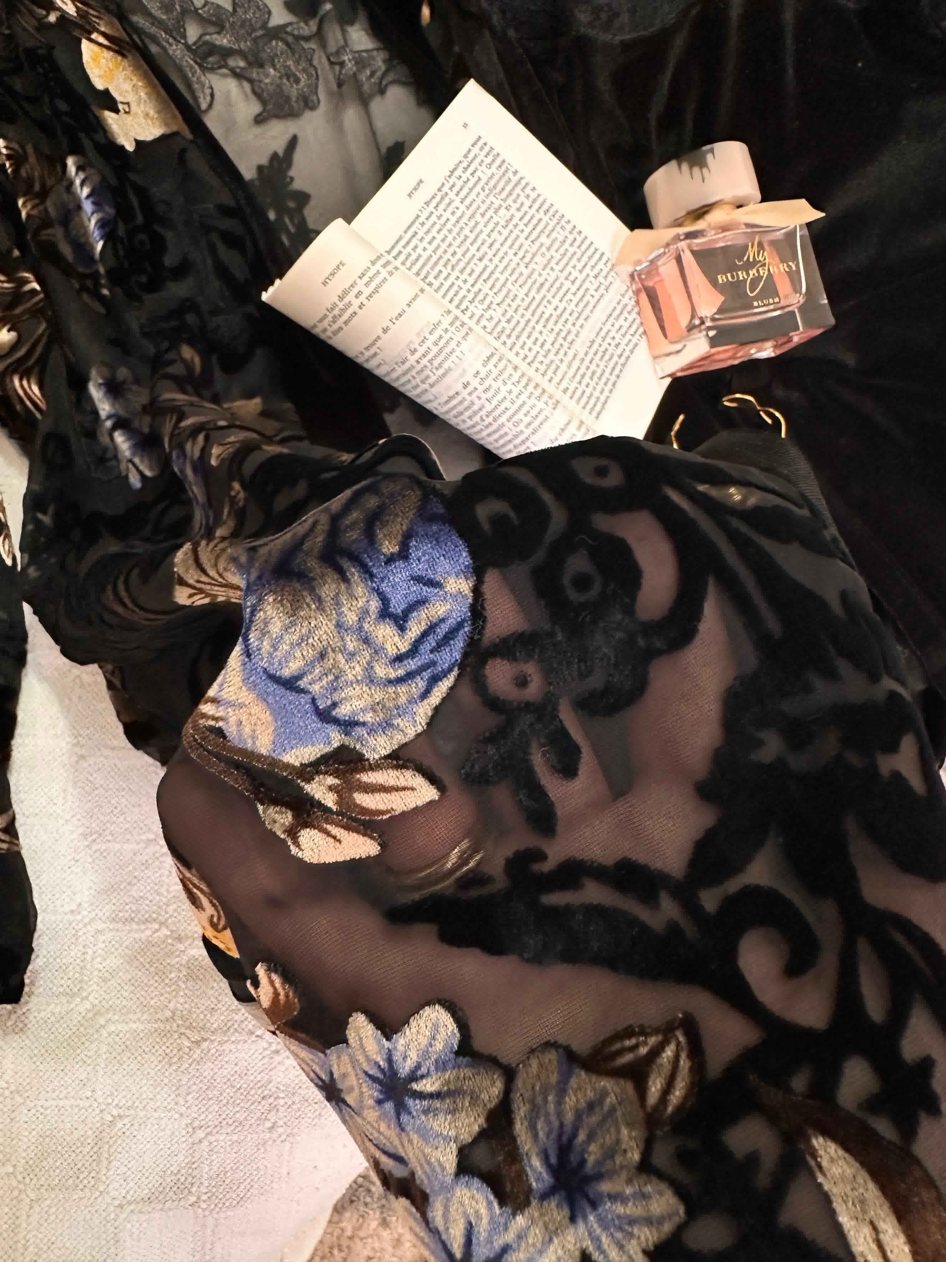 Deshabillé Bonjour noir velour 