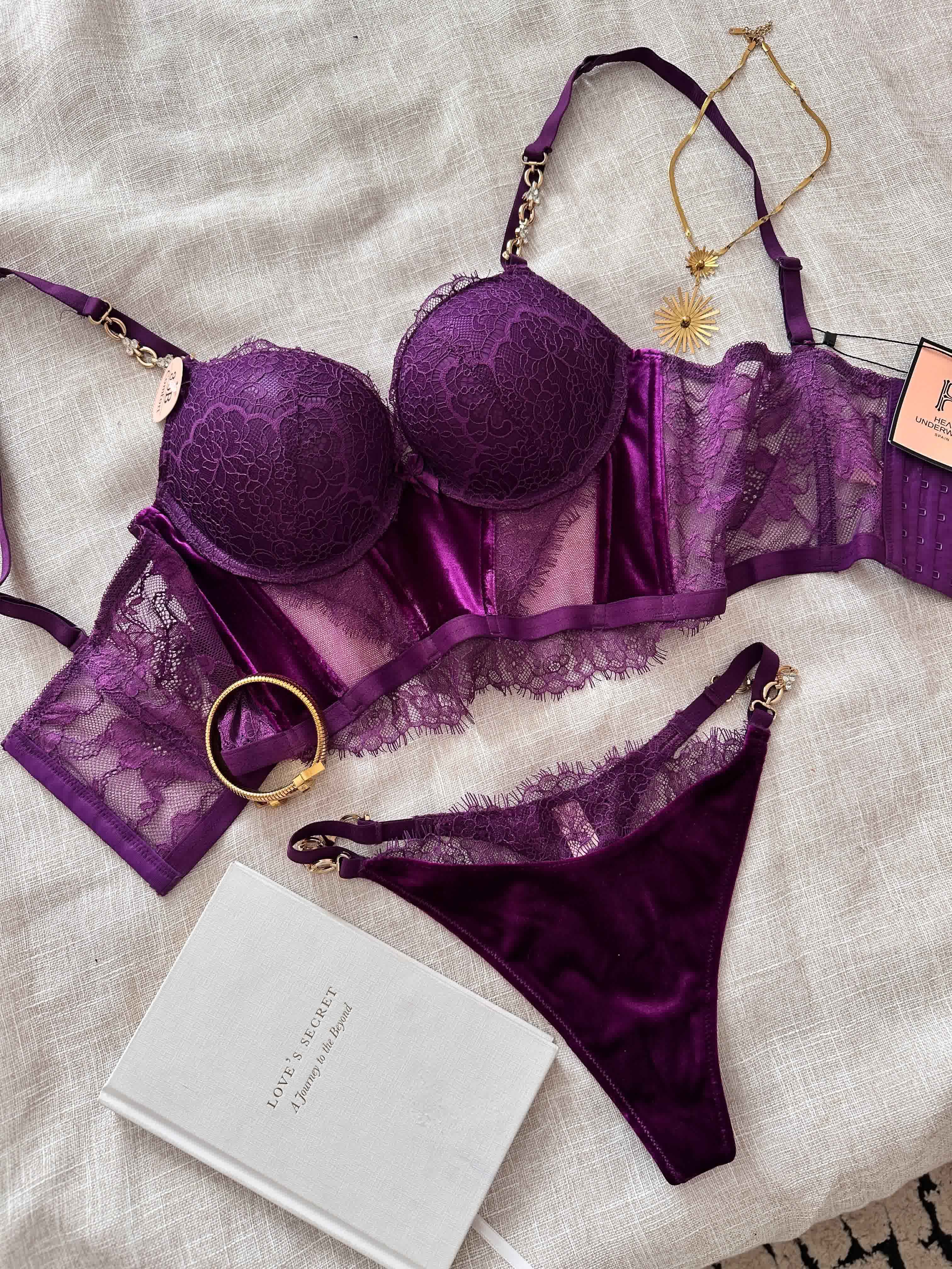 Lingerie 2pcs corset H velour 