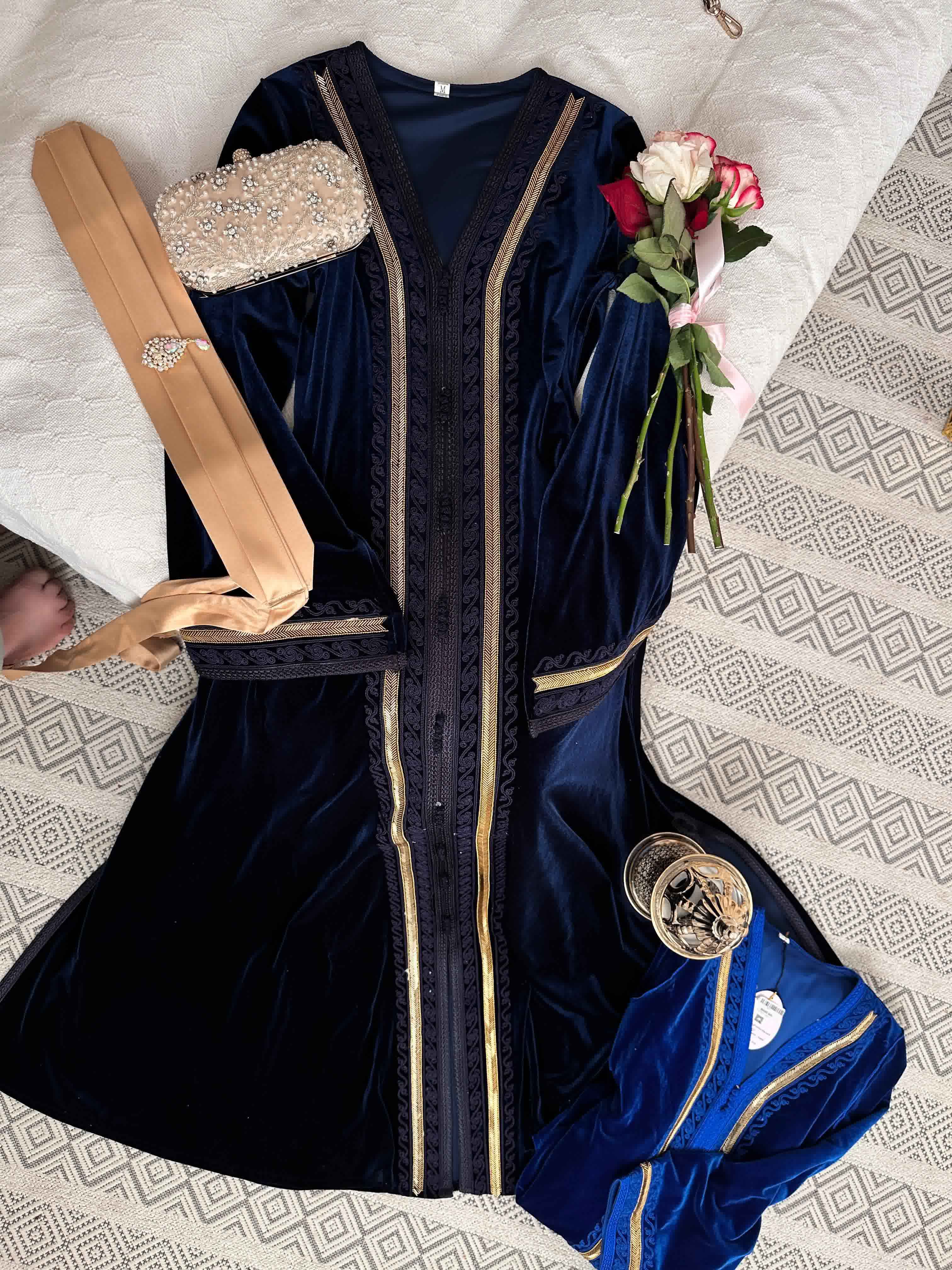 Caftan velour cassé doré 