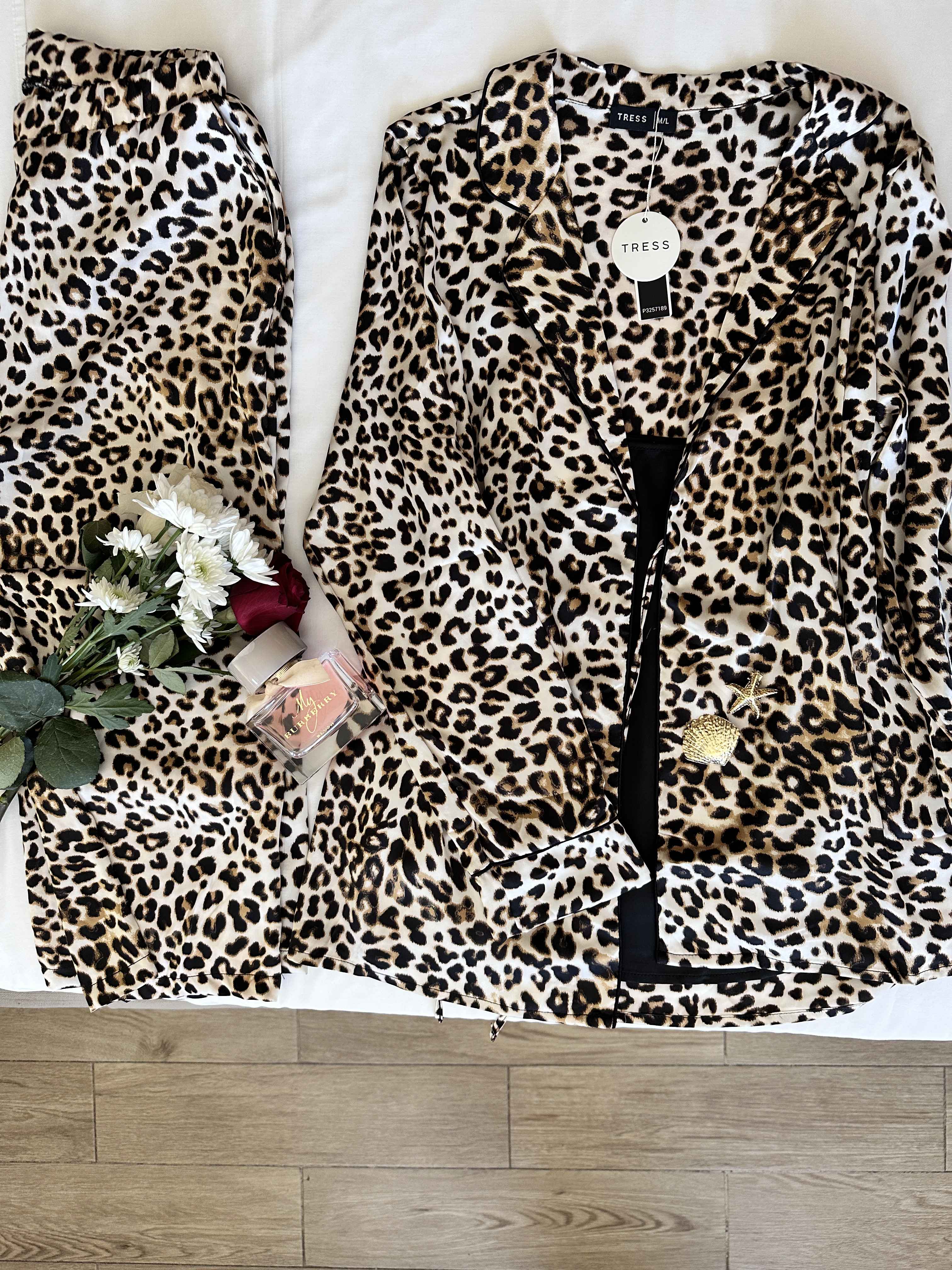 3pcs satin leopard/asperine 