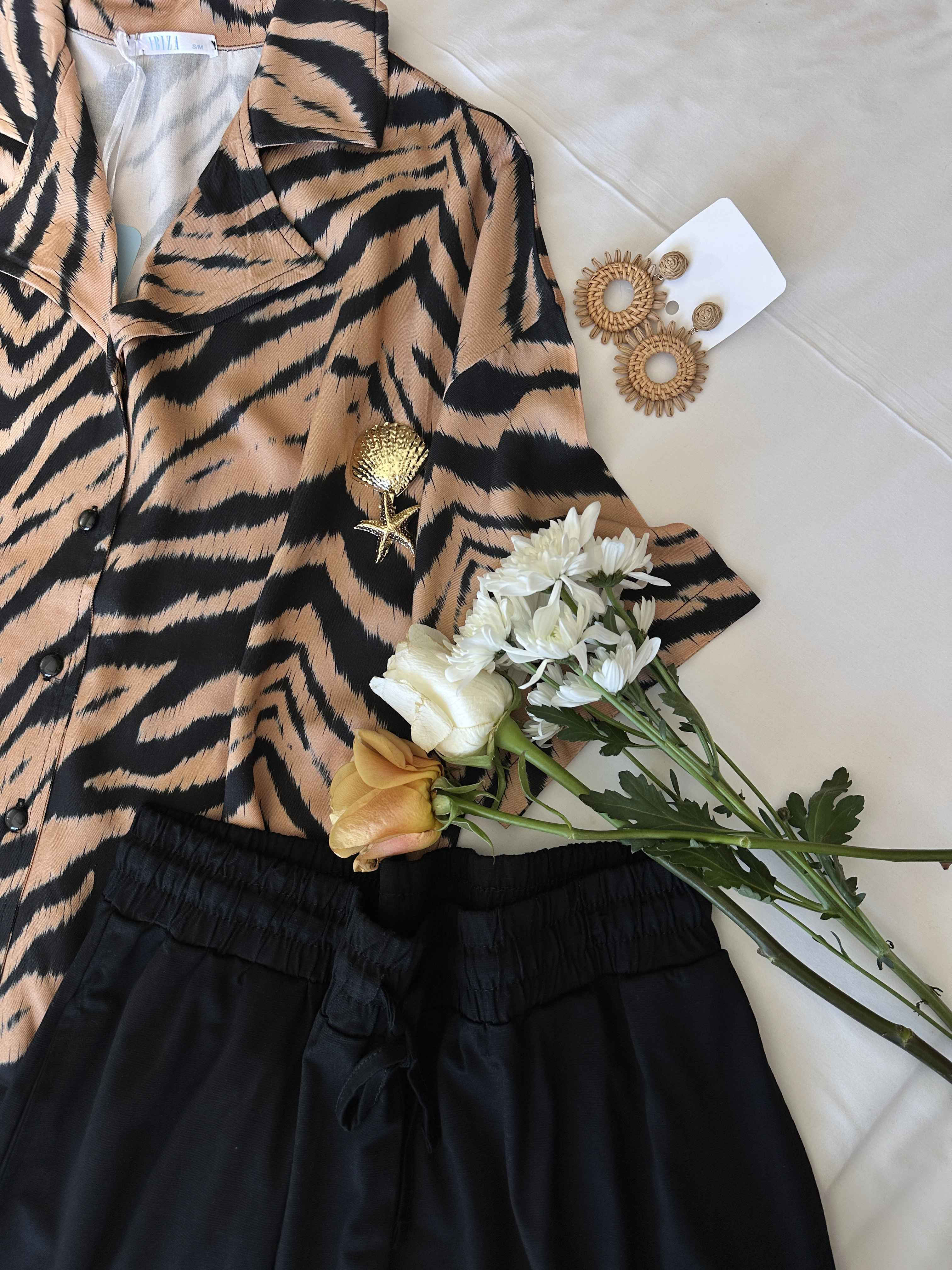 Homewear short  Ibiza théme tigre 