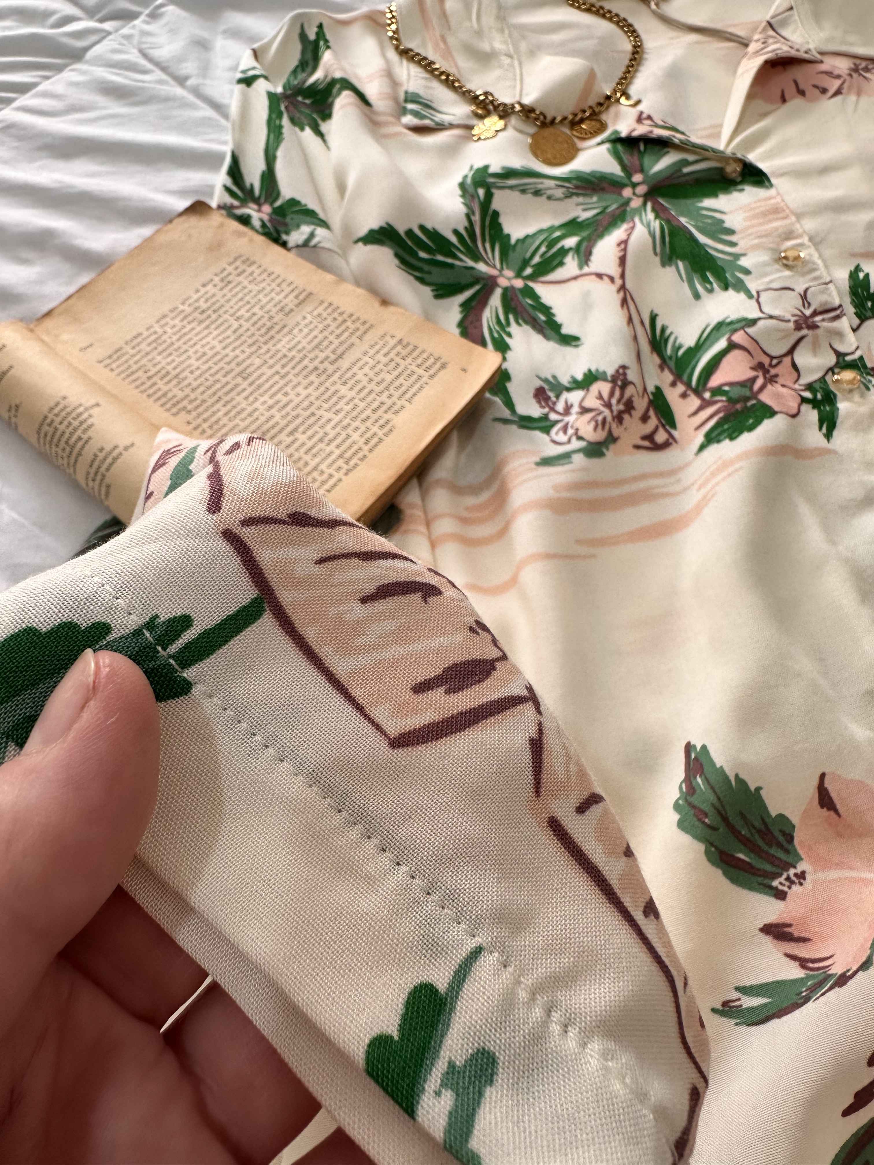 homewear blanc cassé palmiers 