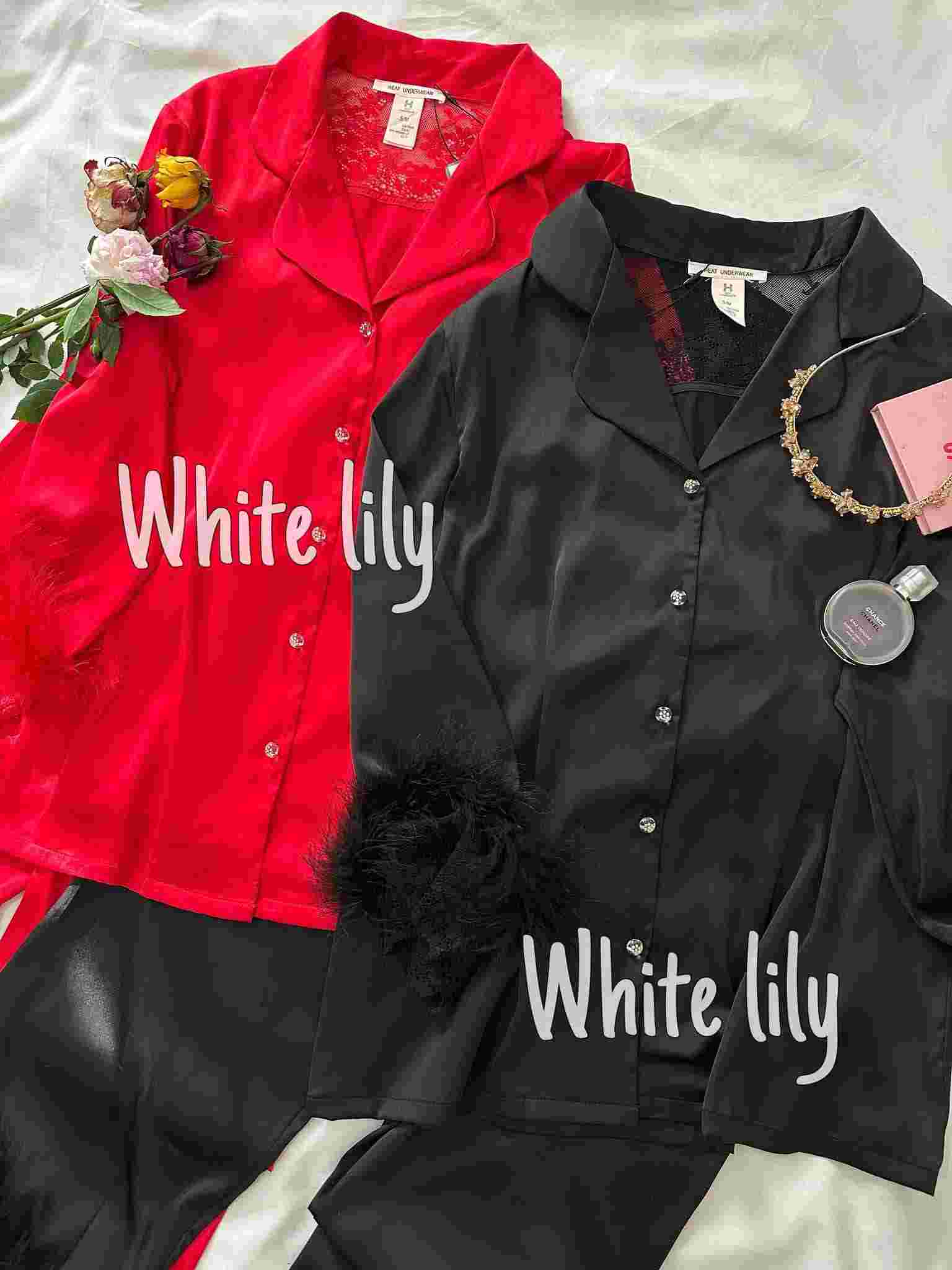 pyjama satin H fourrure 