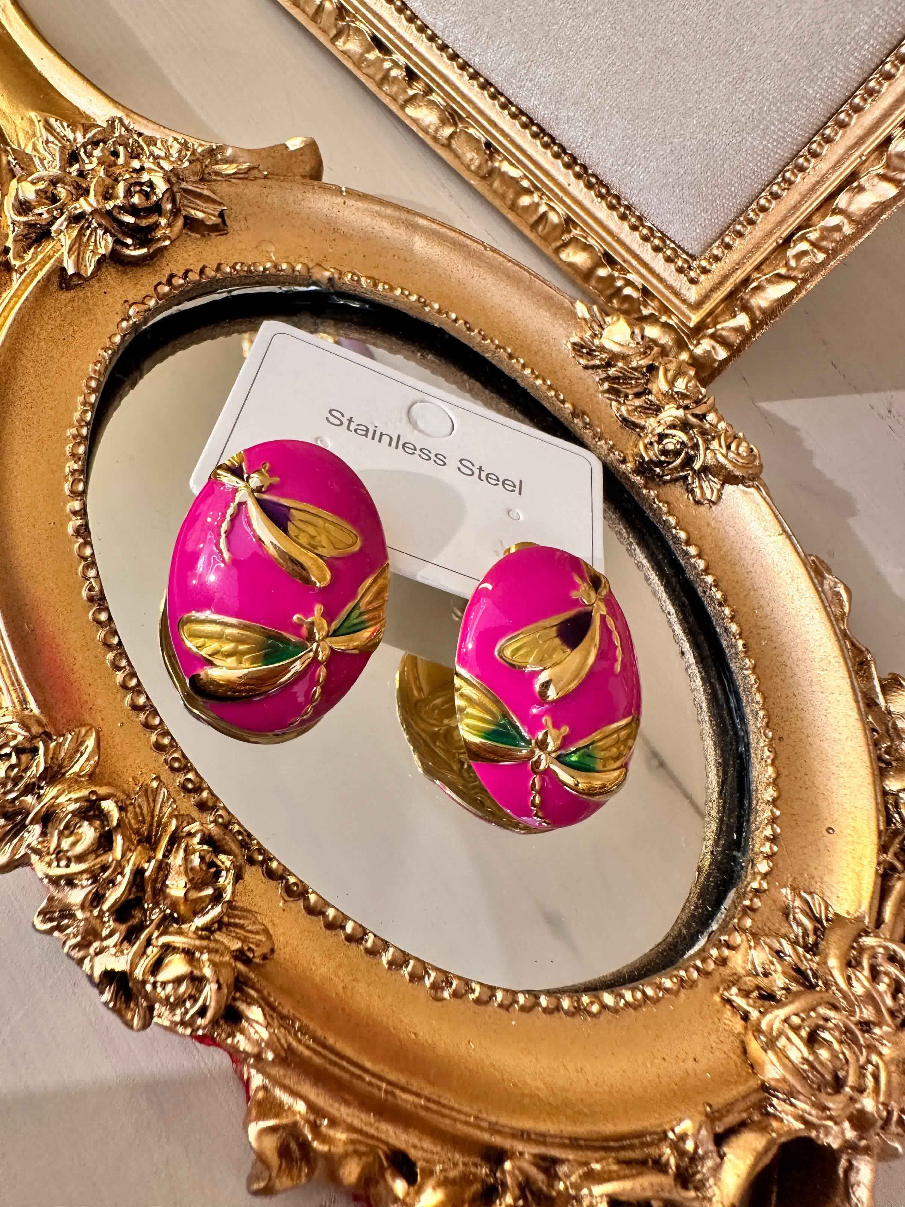 boucle resine papillon 