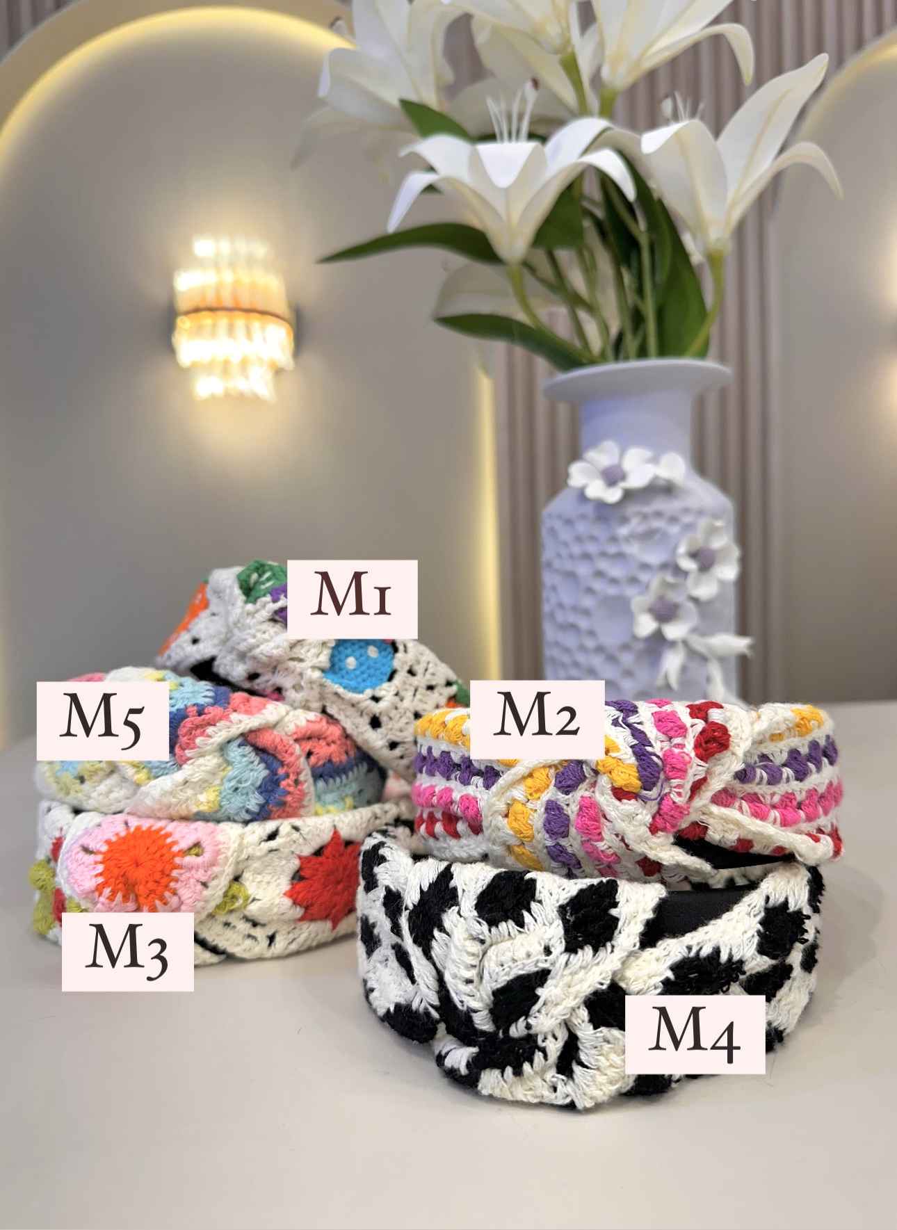 serre tete crochet coloré