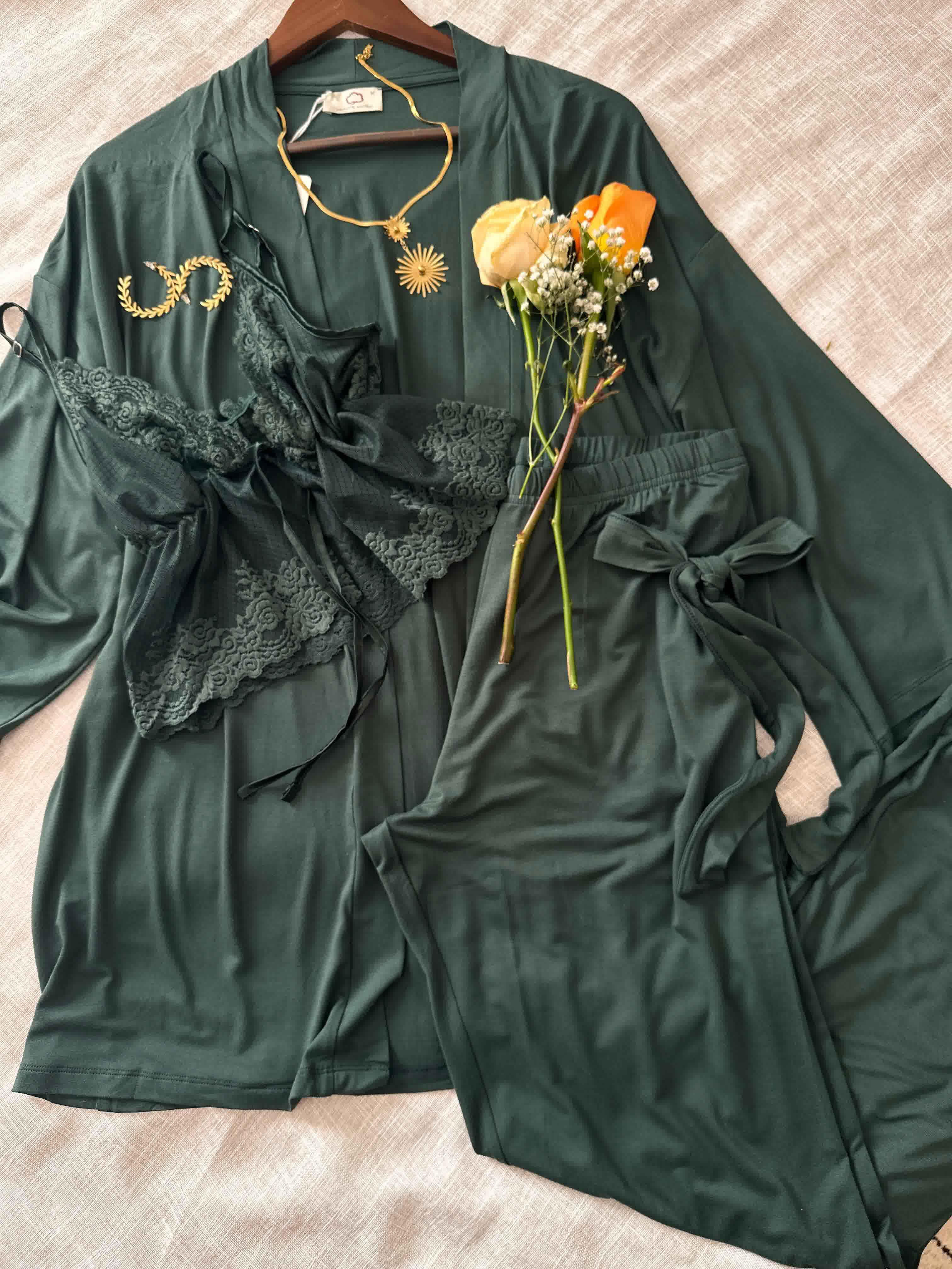 Ensemble 3pcs Penyemood vert uni