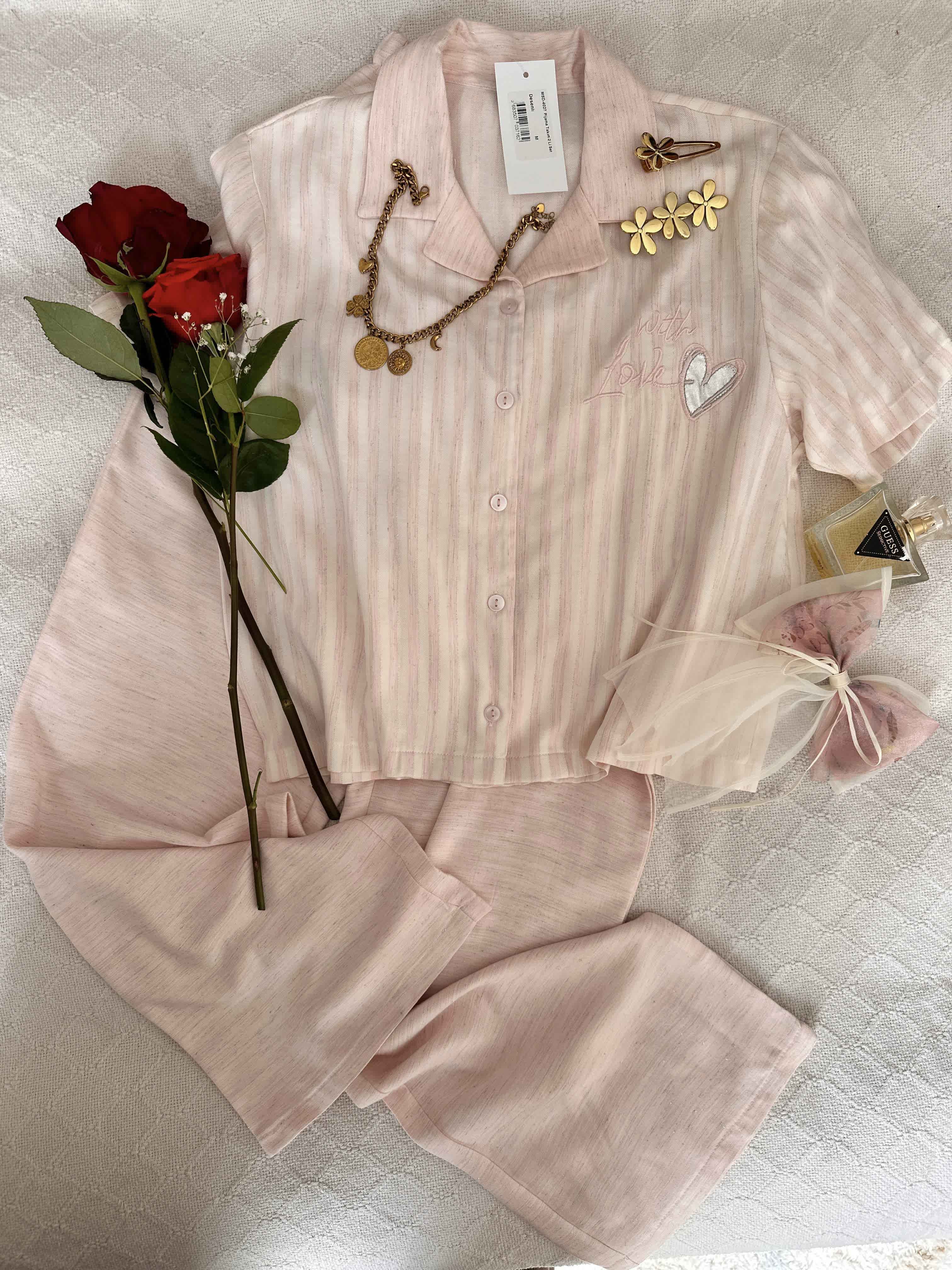 Pyjama MD coton rose pailleté 