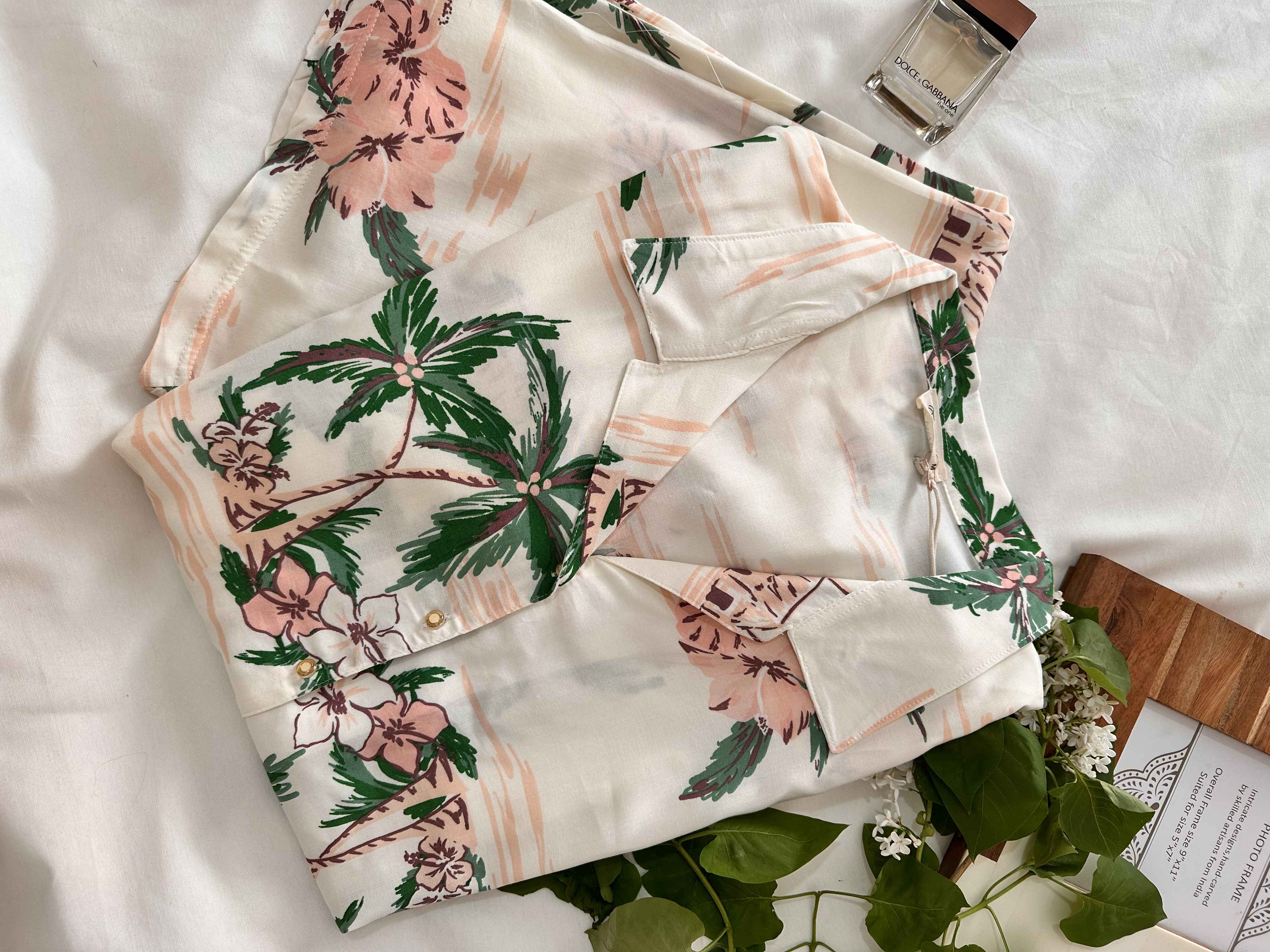 homewear blanc cassé palmiers 