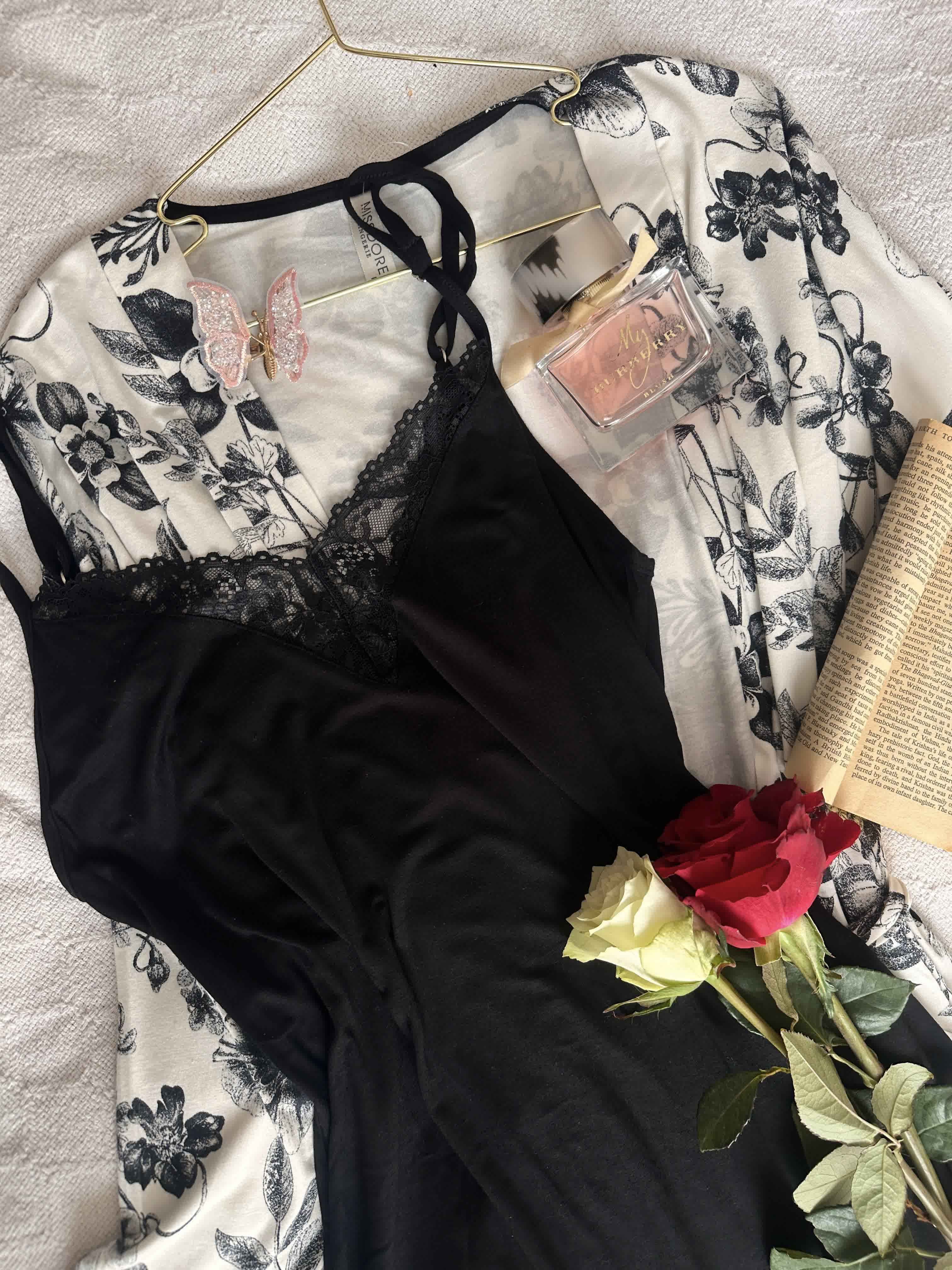 Deshabillé Md coton fluide noir 