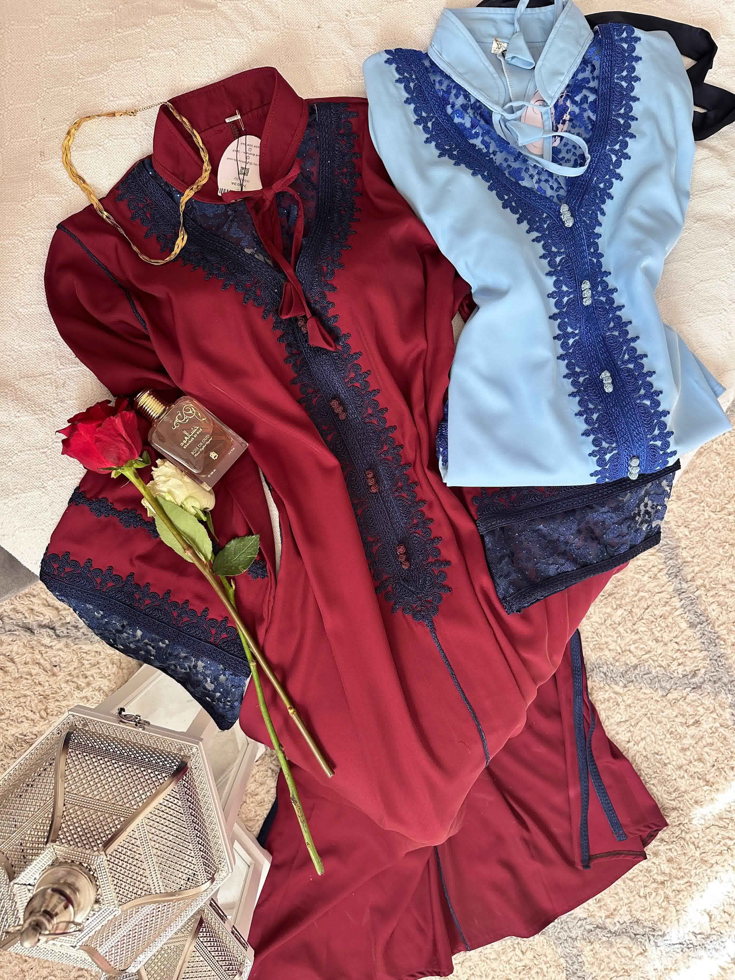 Caftan gros-fil dentelle 