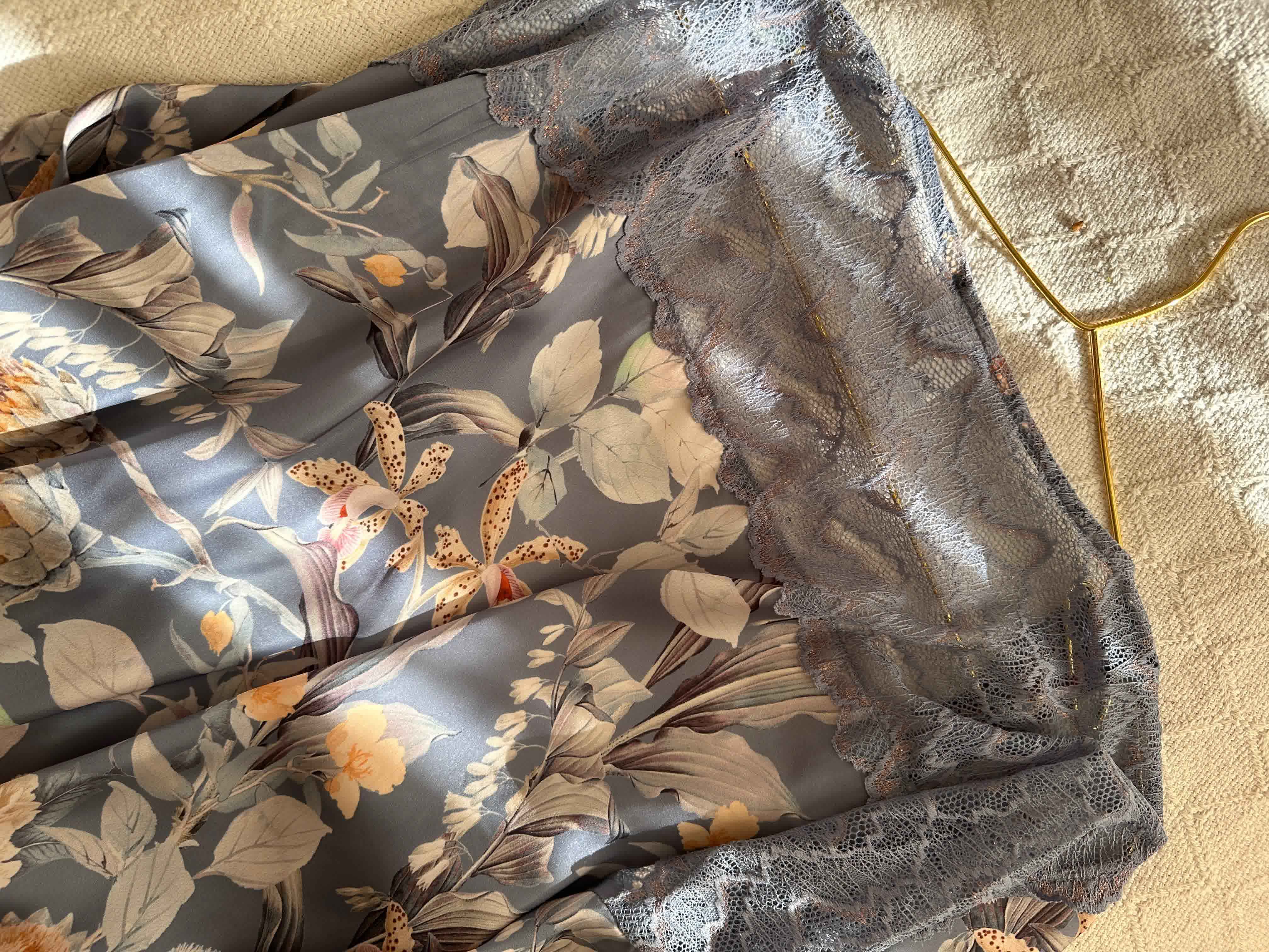 Deshabillé Bonjour bleu  fleuri 