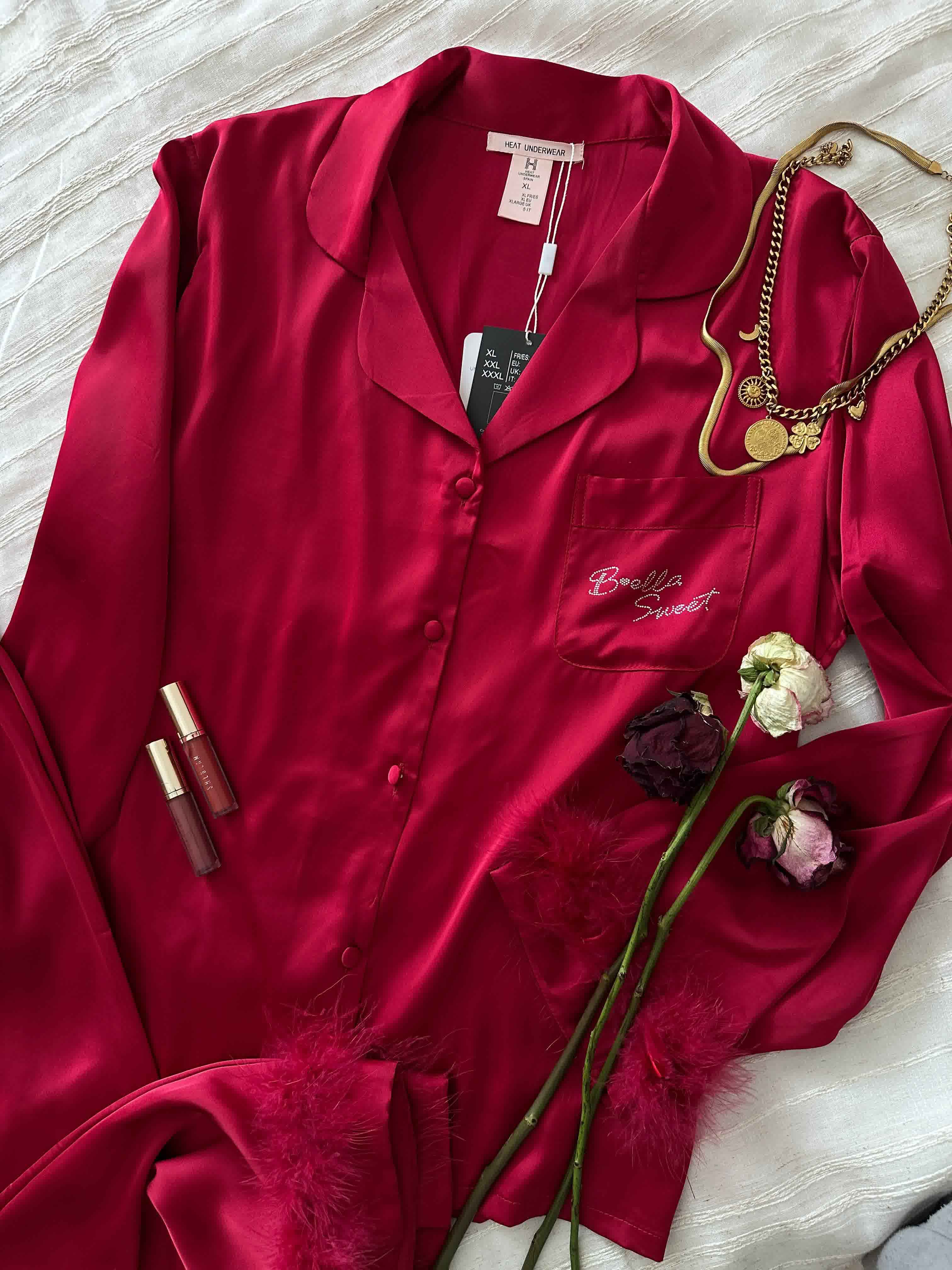 Pyjama H satin fourrure Uni 