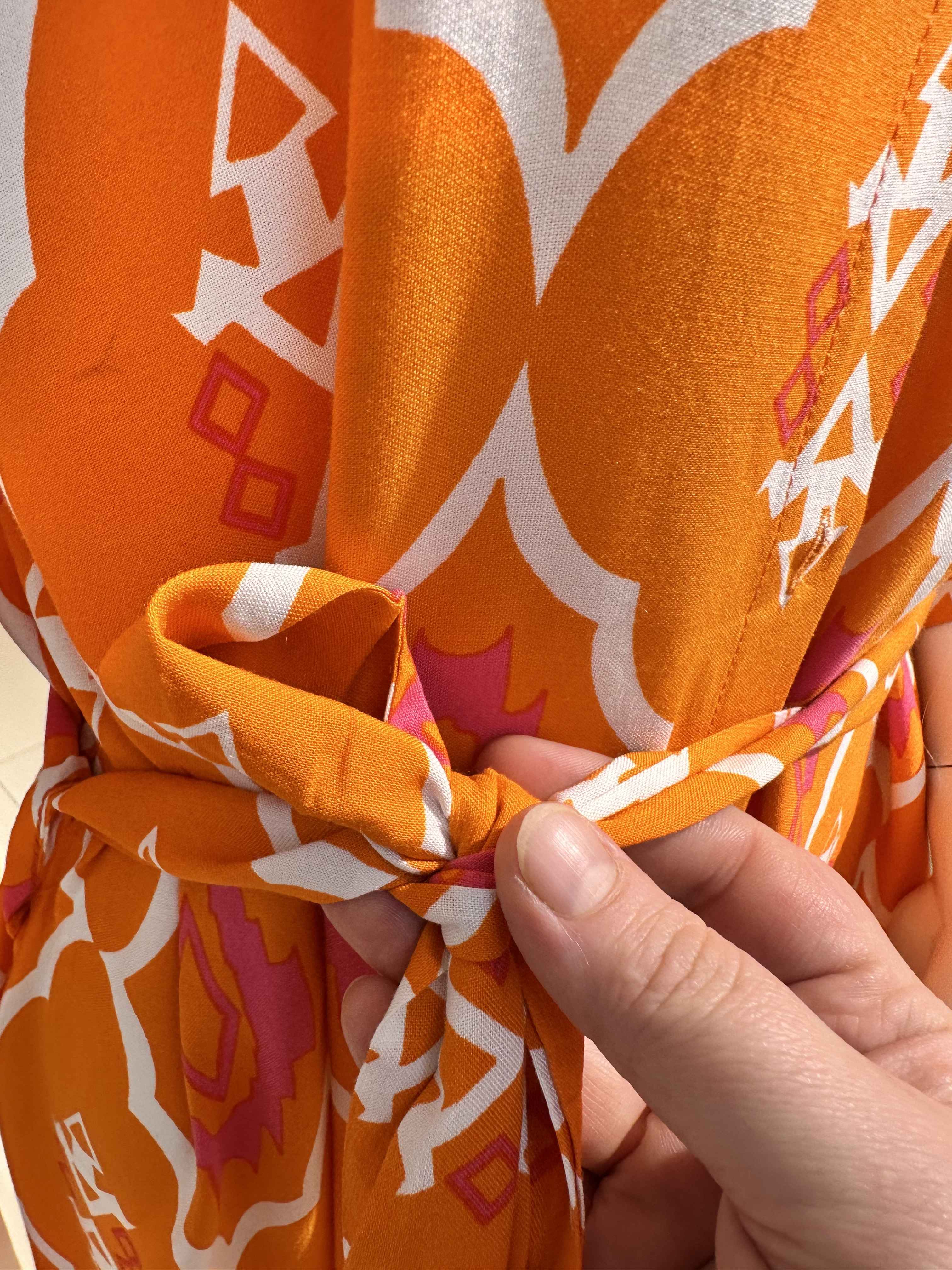 Robe orange Ibiza losange 