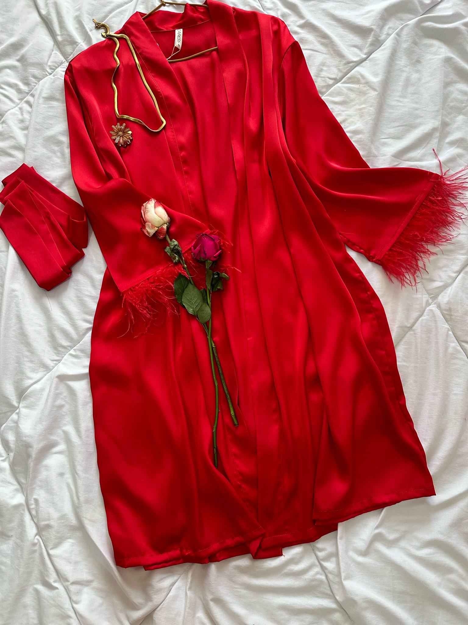 kimono caresse fourrure court 