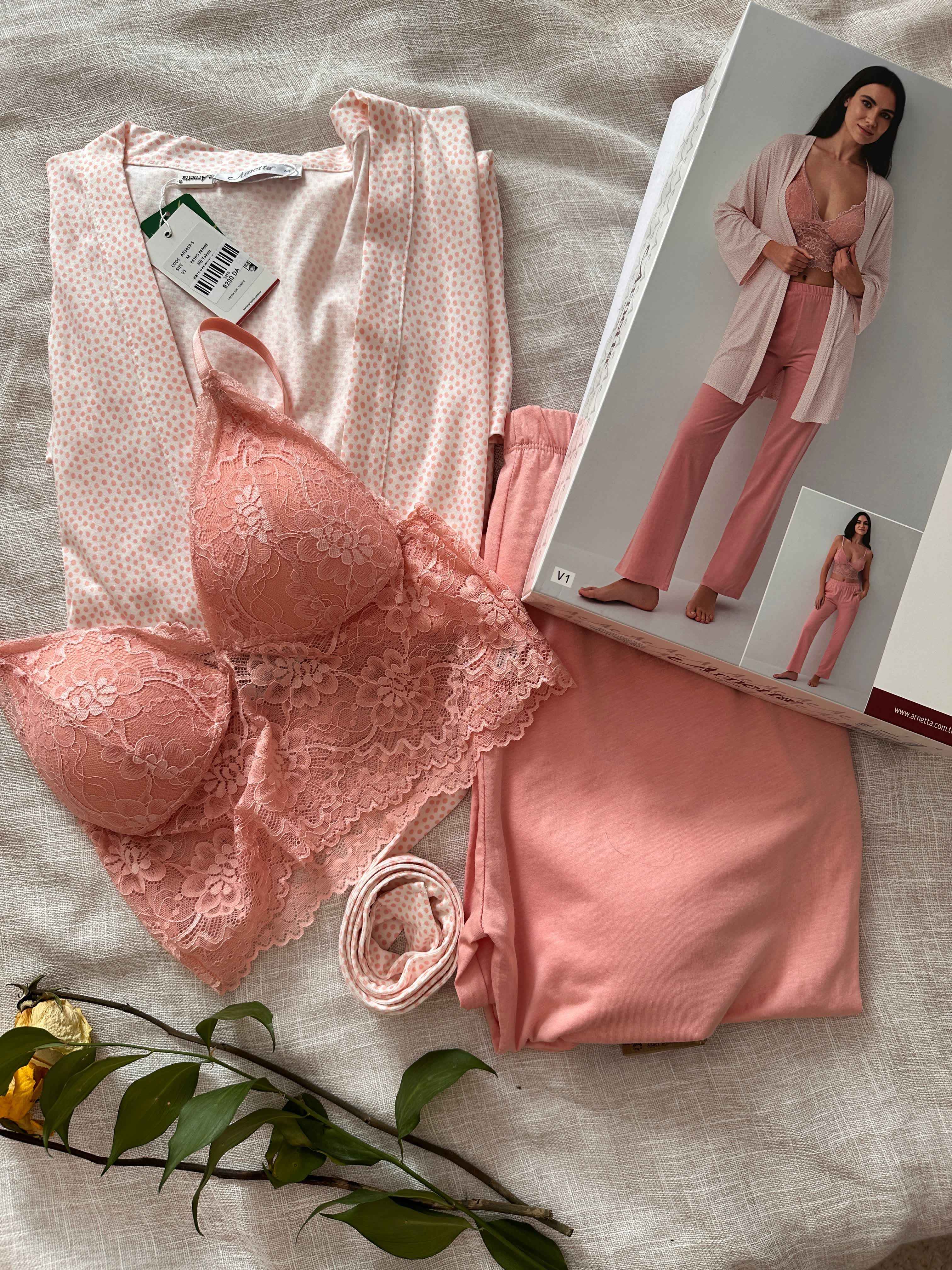 Ensemble 3-pcs Arnetta rose picté 