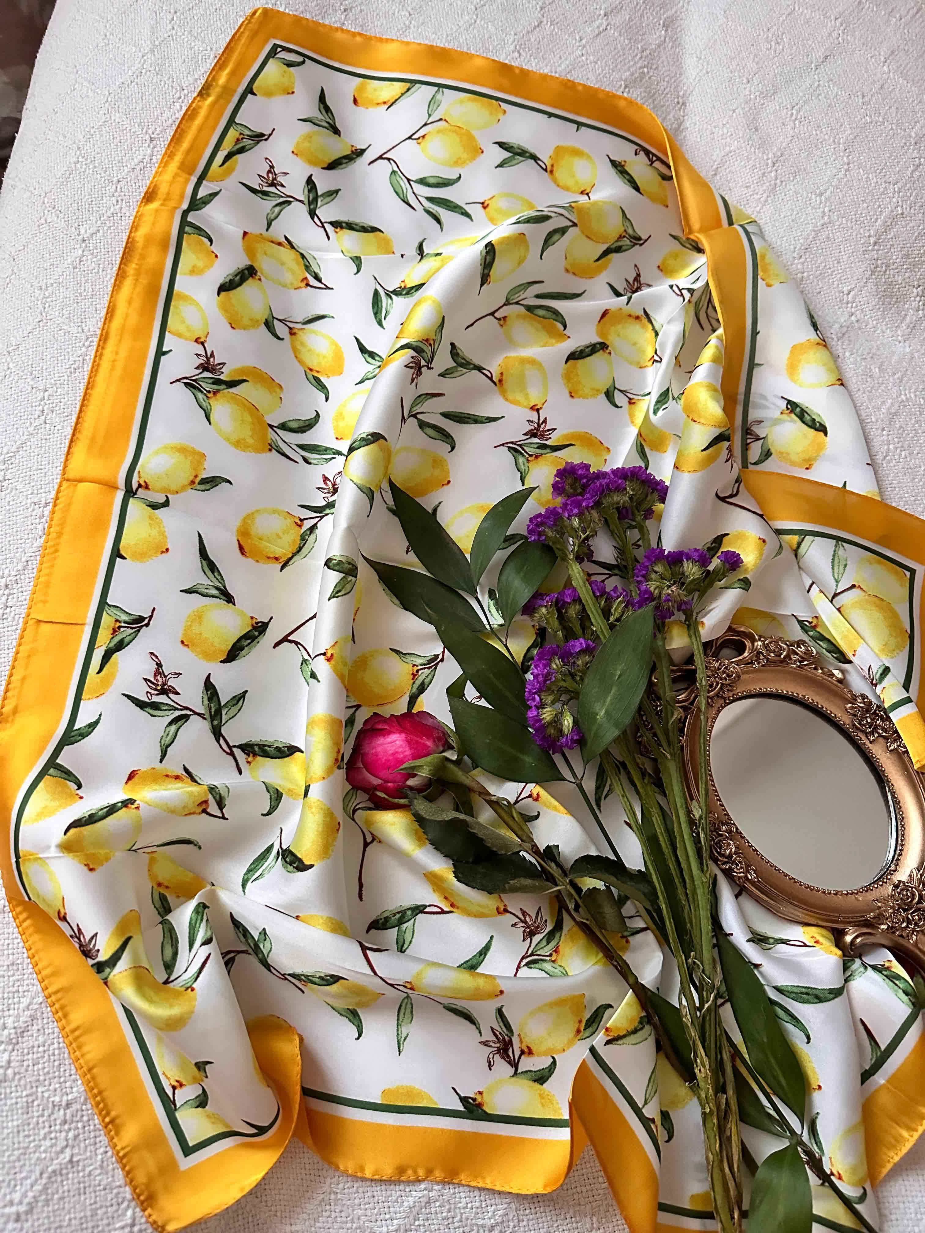FOULARD SATIN CITRON 