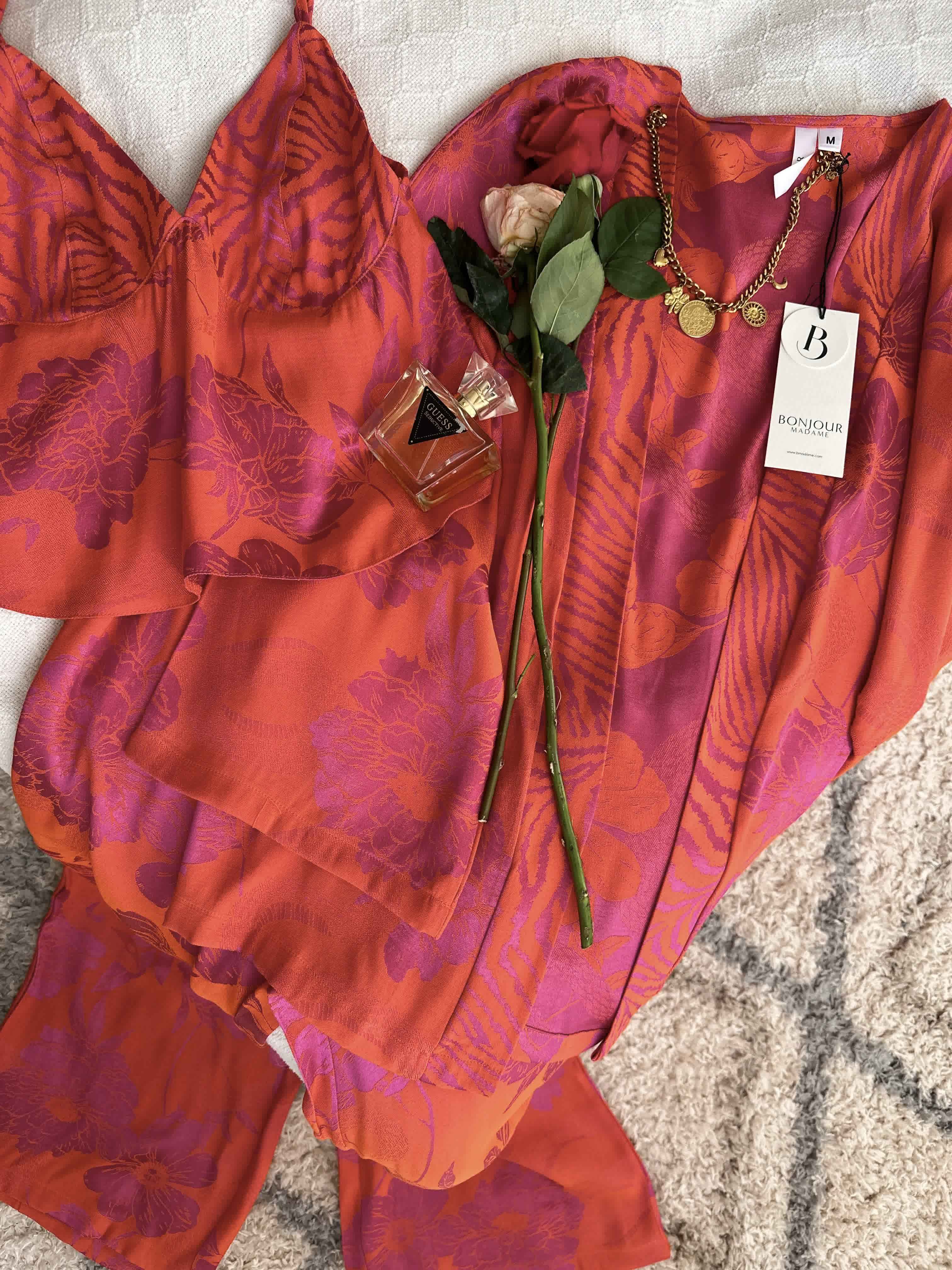 3pcs bonjour orange/rose 