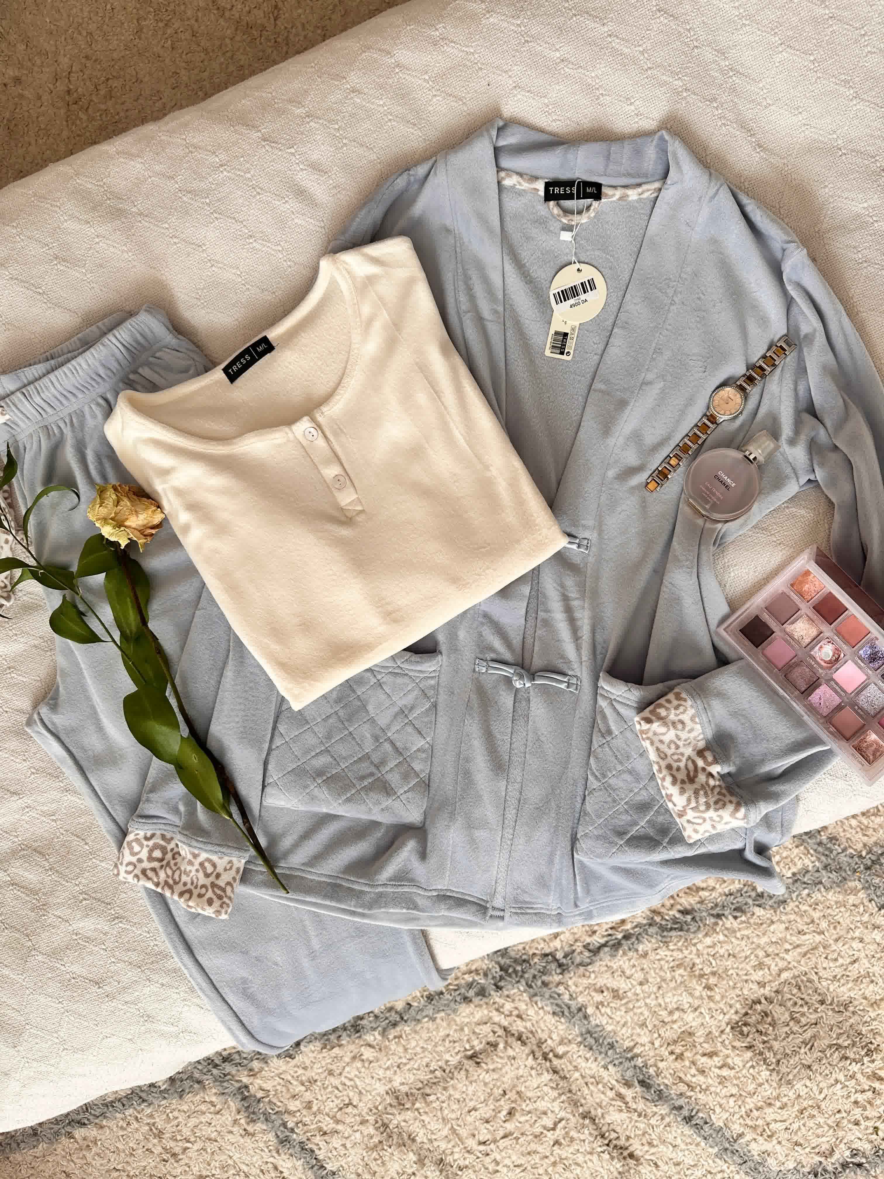 Ensemble style koréen velour 