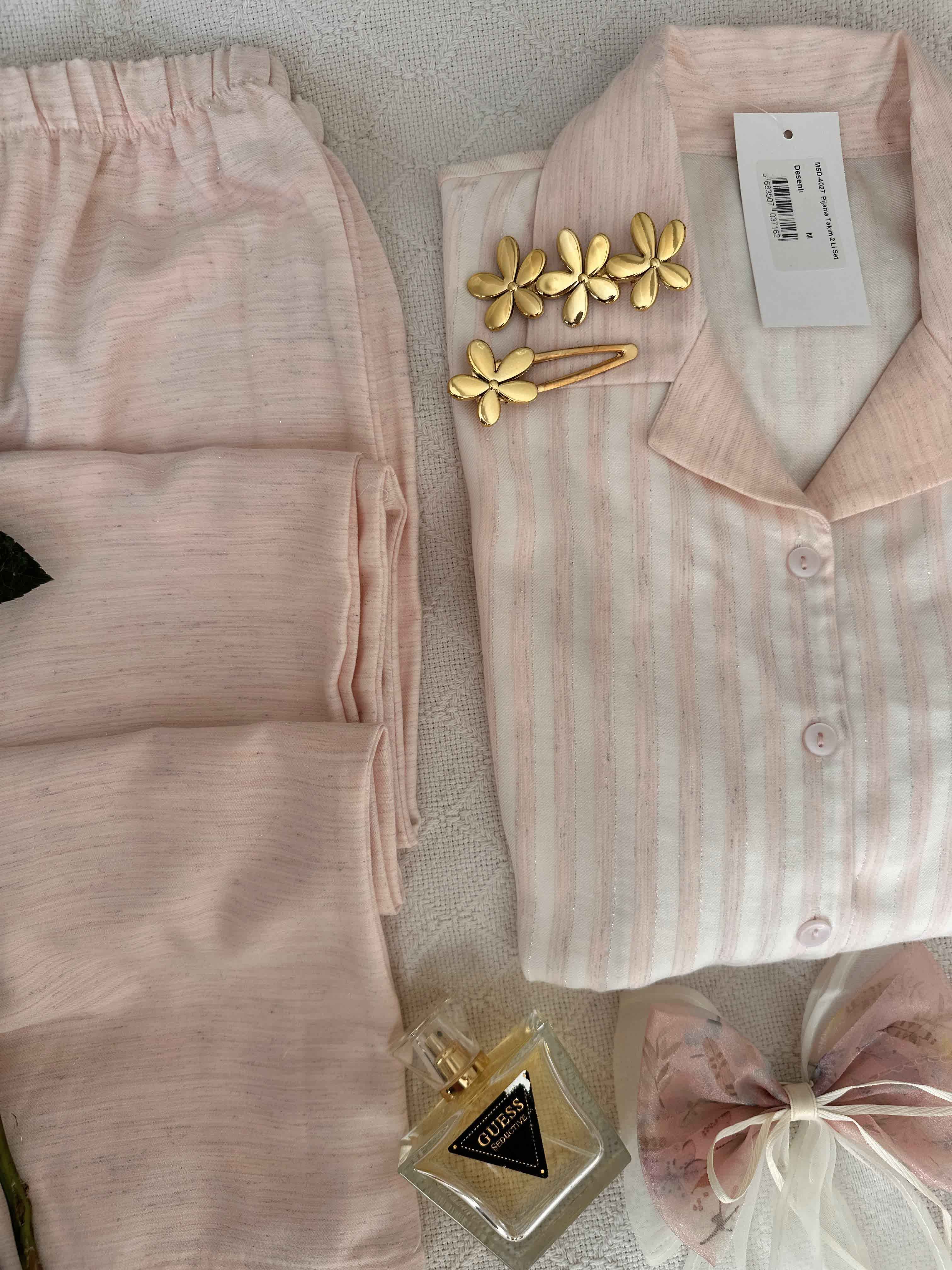 Pyjama MD coton rose pailleté 