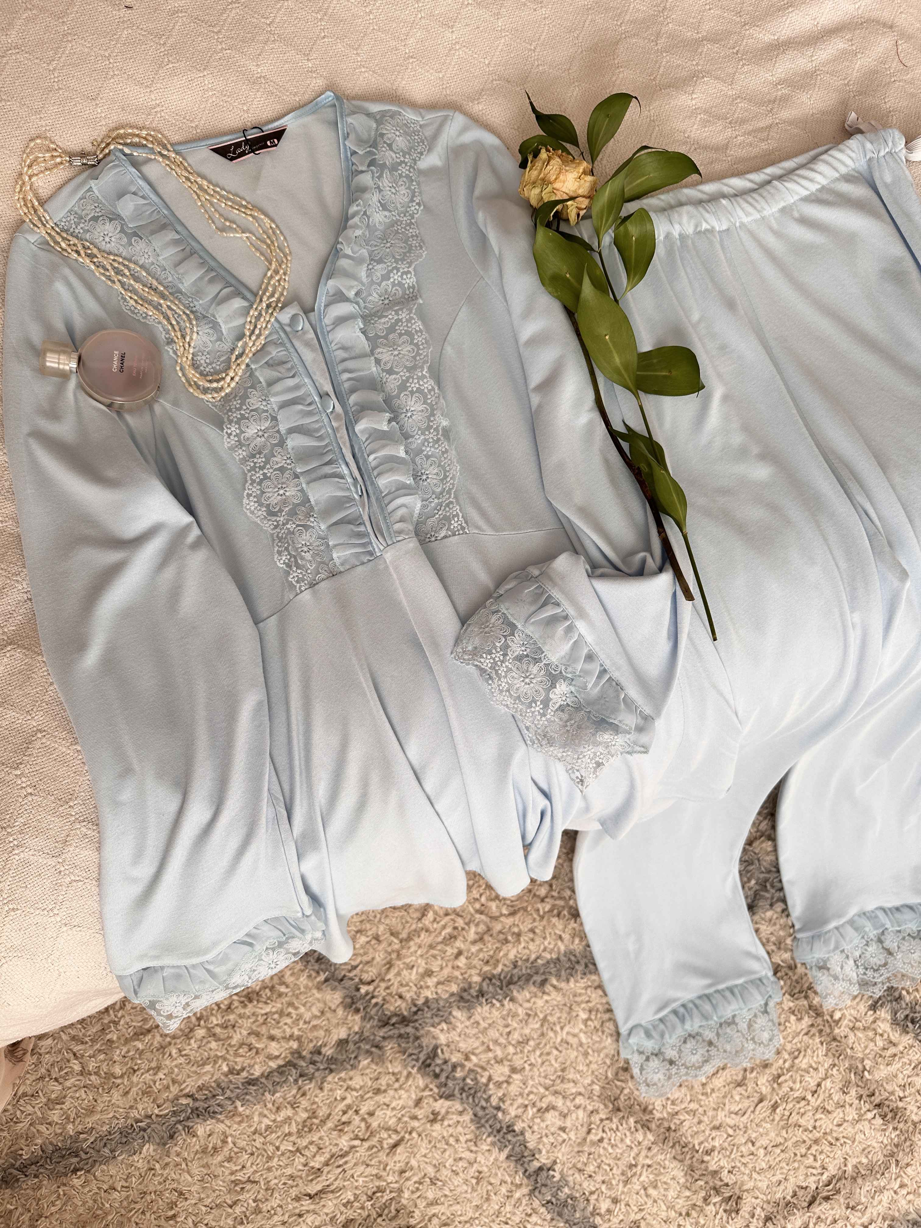 pyjama lady femme enceinte bleu 