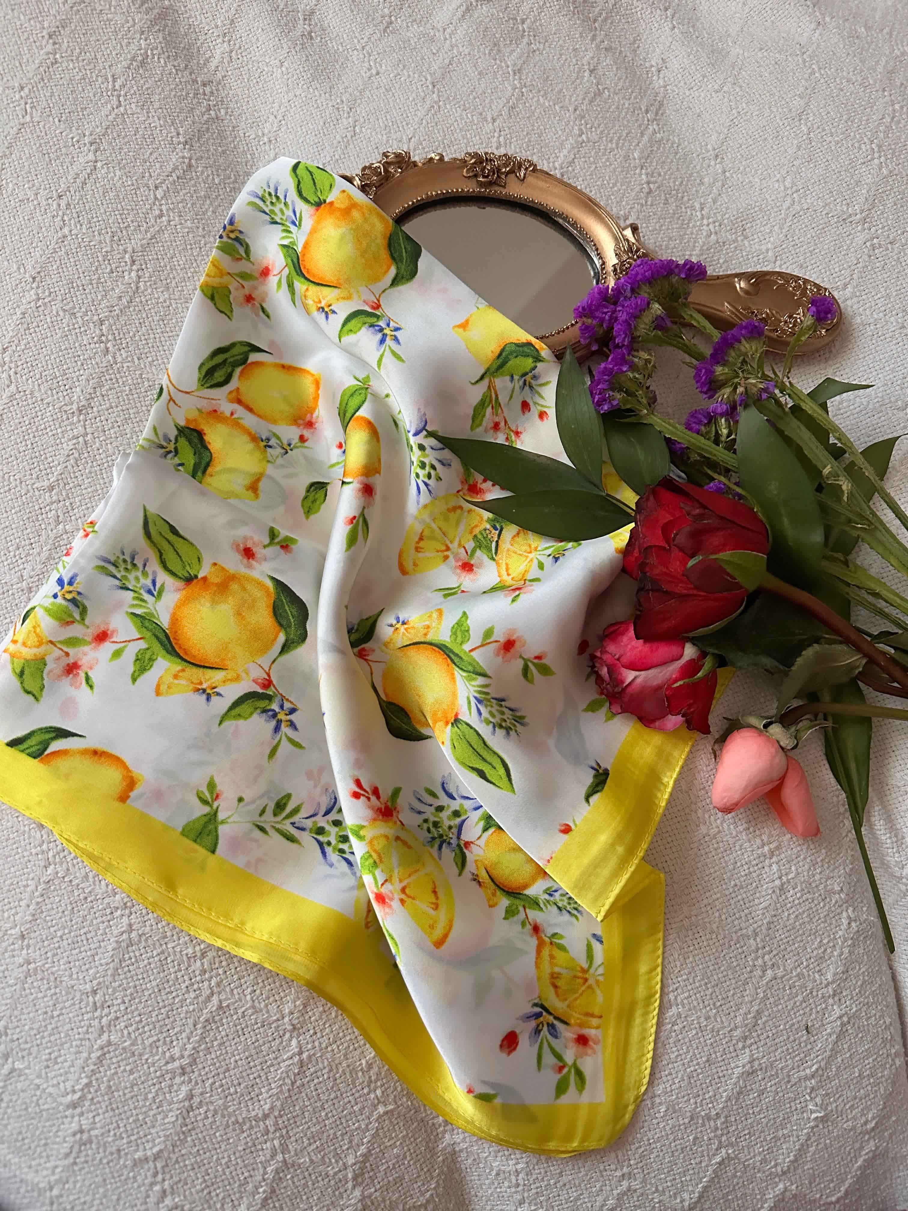 FOULARD SATIN CITRON