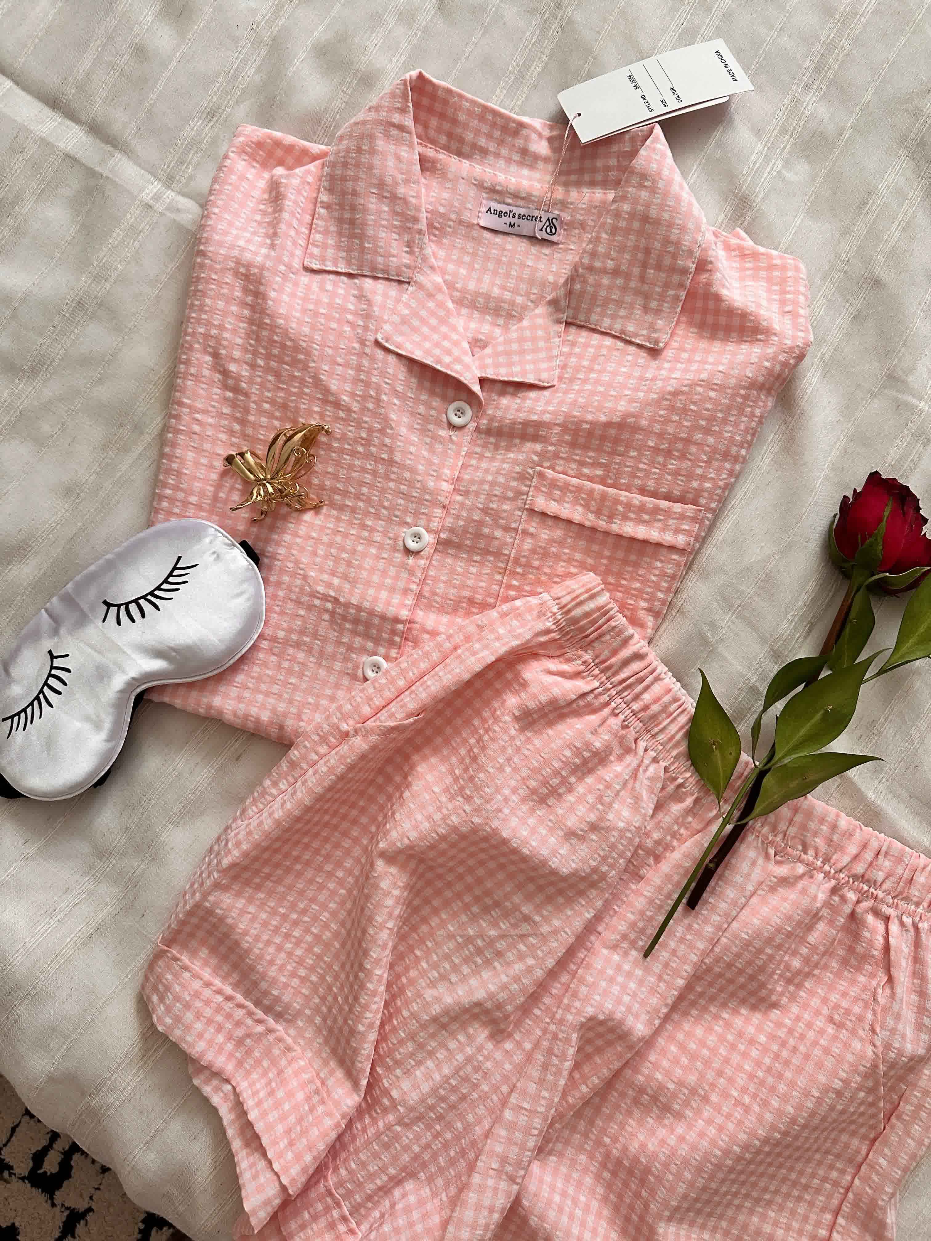 Pyjama Angel's Secret à carreaux short 