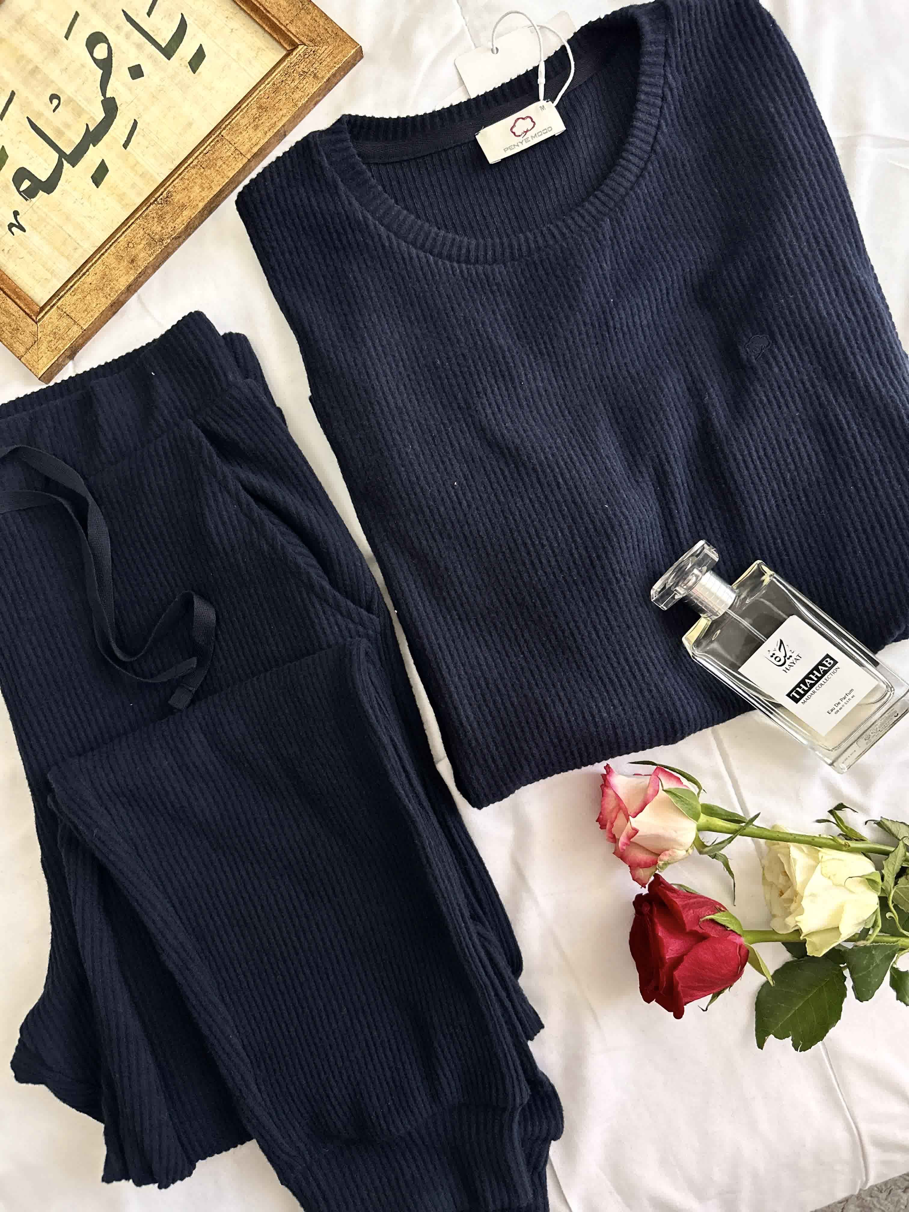 Pyjama Penymood laine bleu nuit reyone uni 