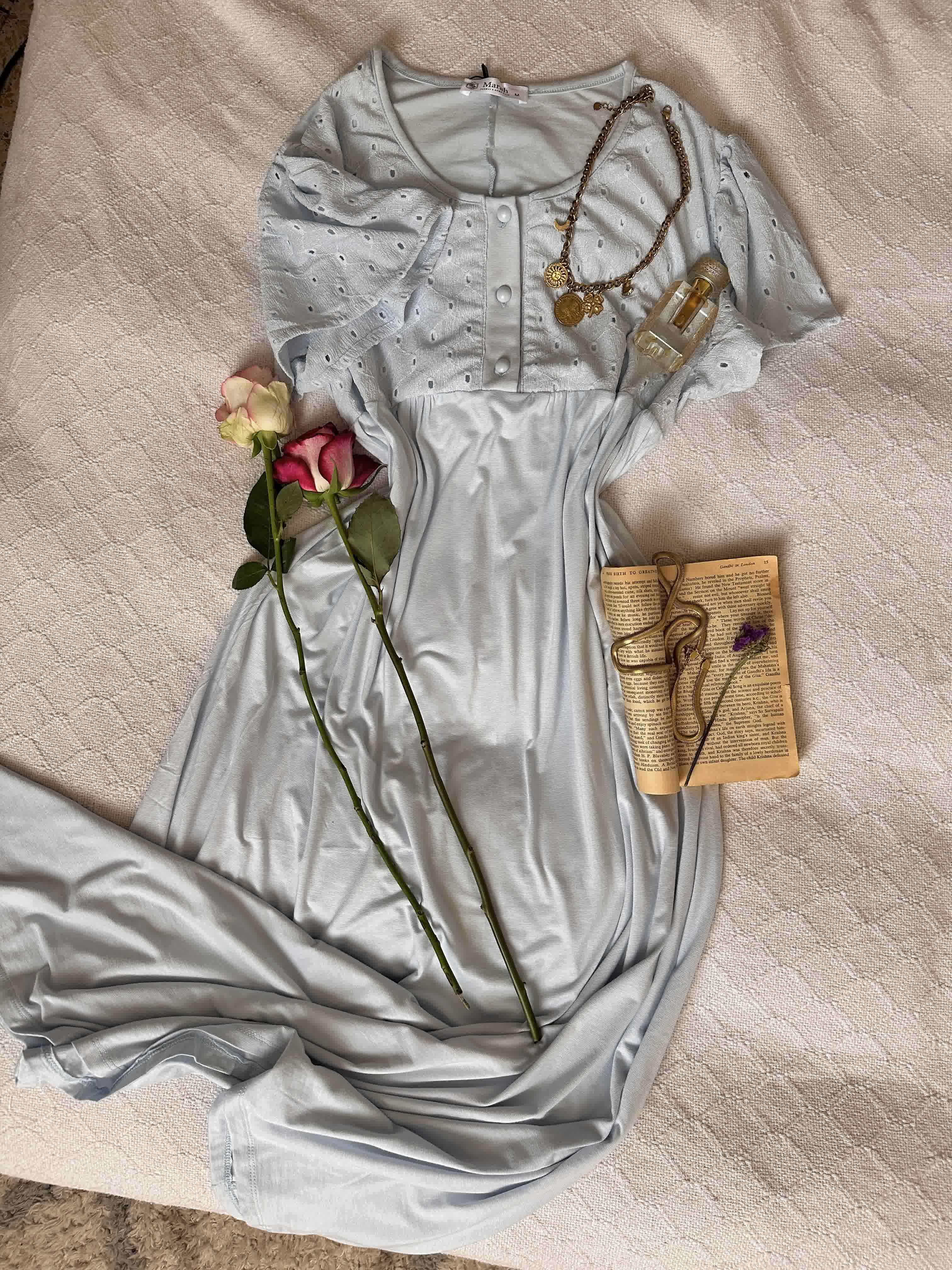 Robe Marah buttons bleu 