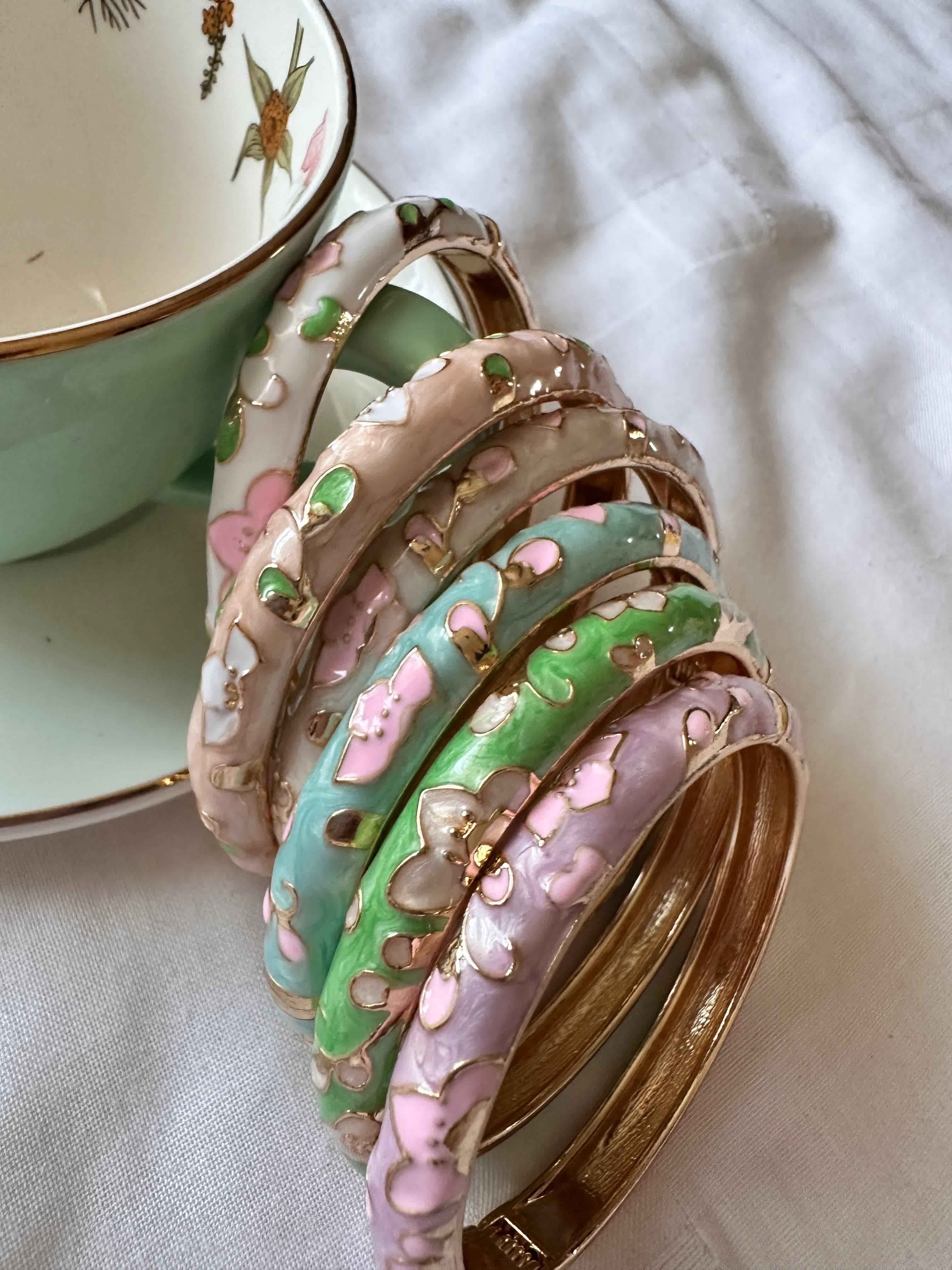 bracelet resine fleurs 