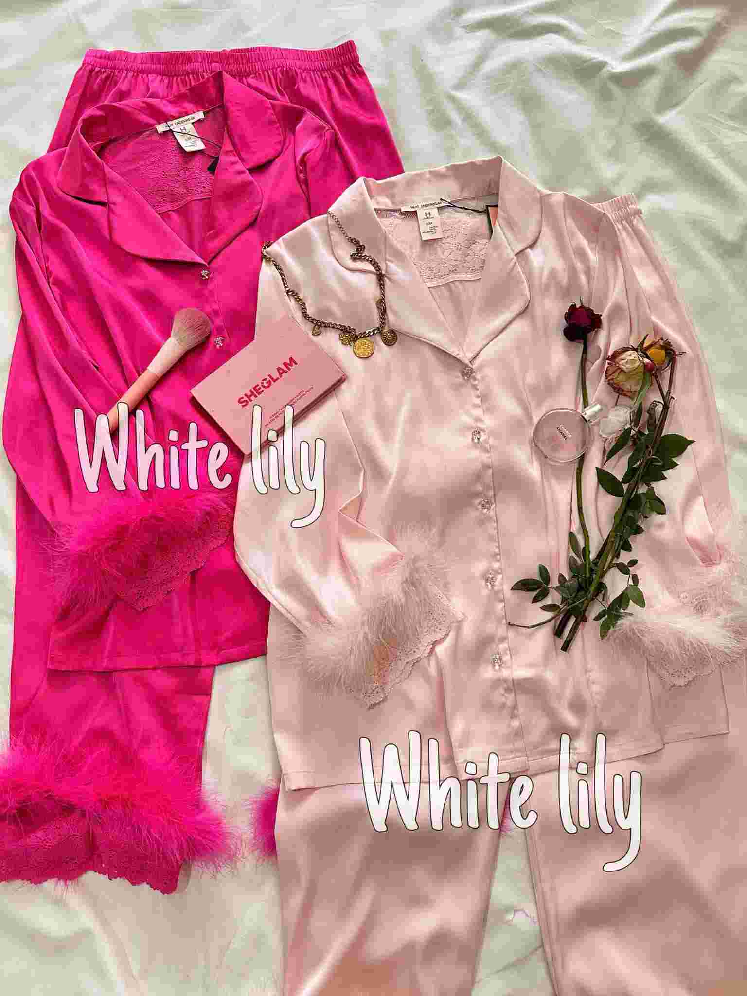 pyjama satin H fourrure 