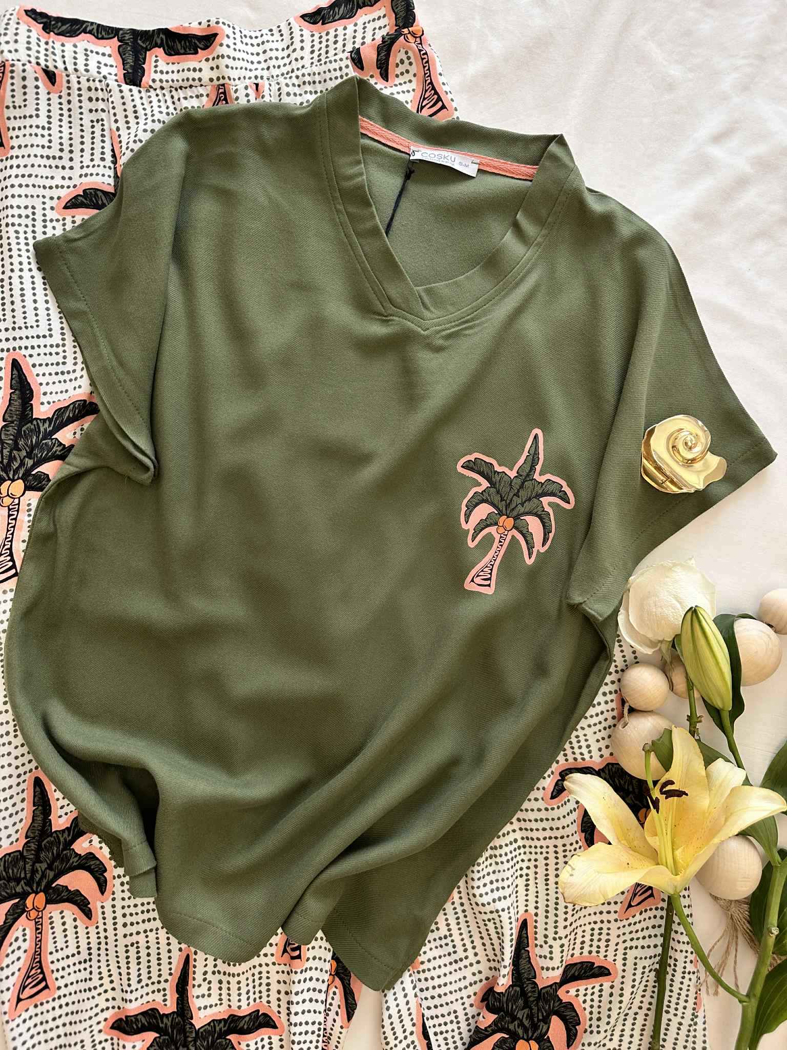homewear palmier vert 