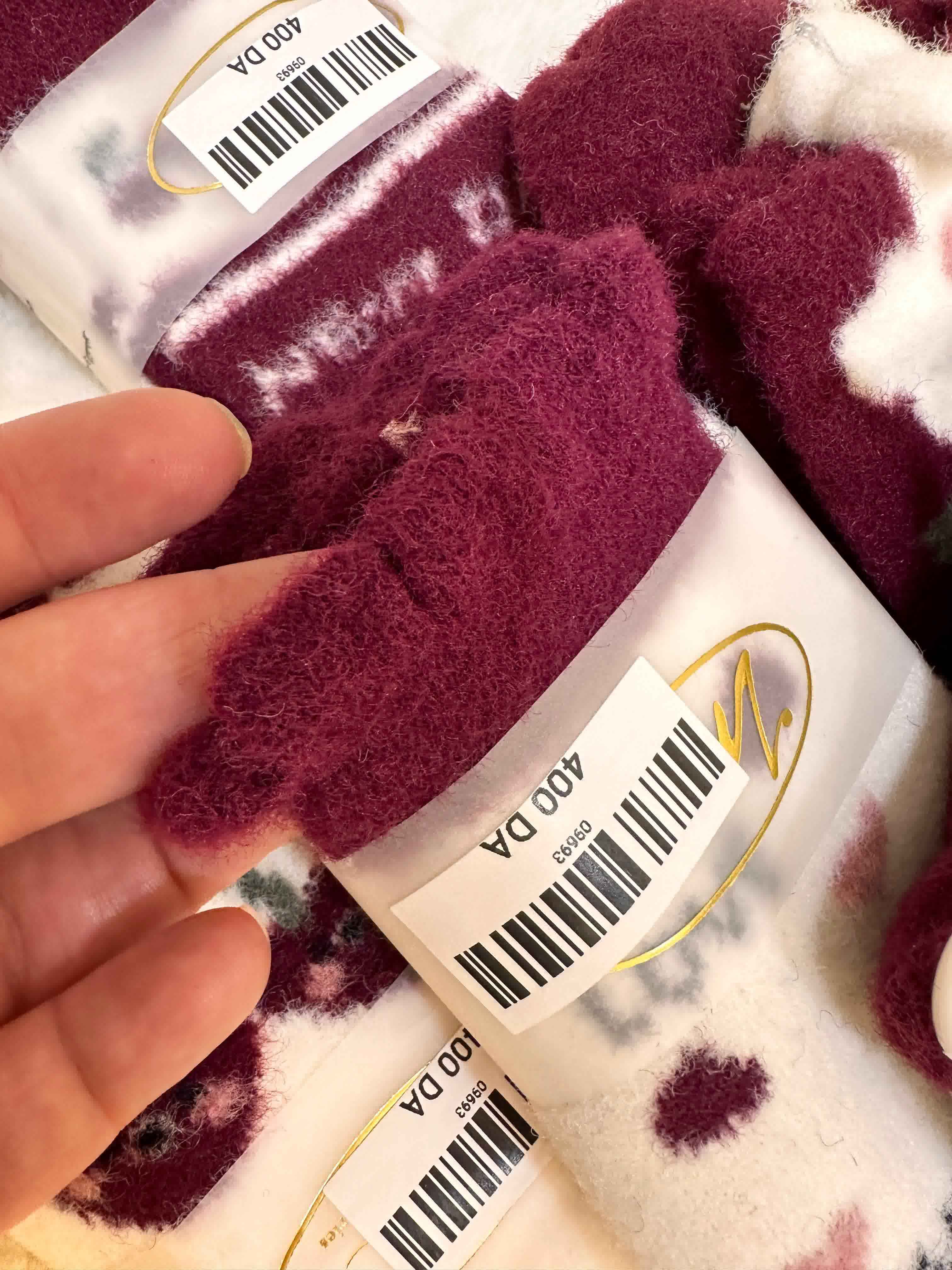 Chaussettes fluffy burgundy 