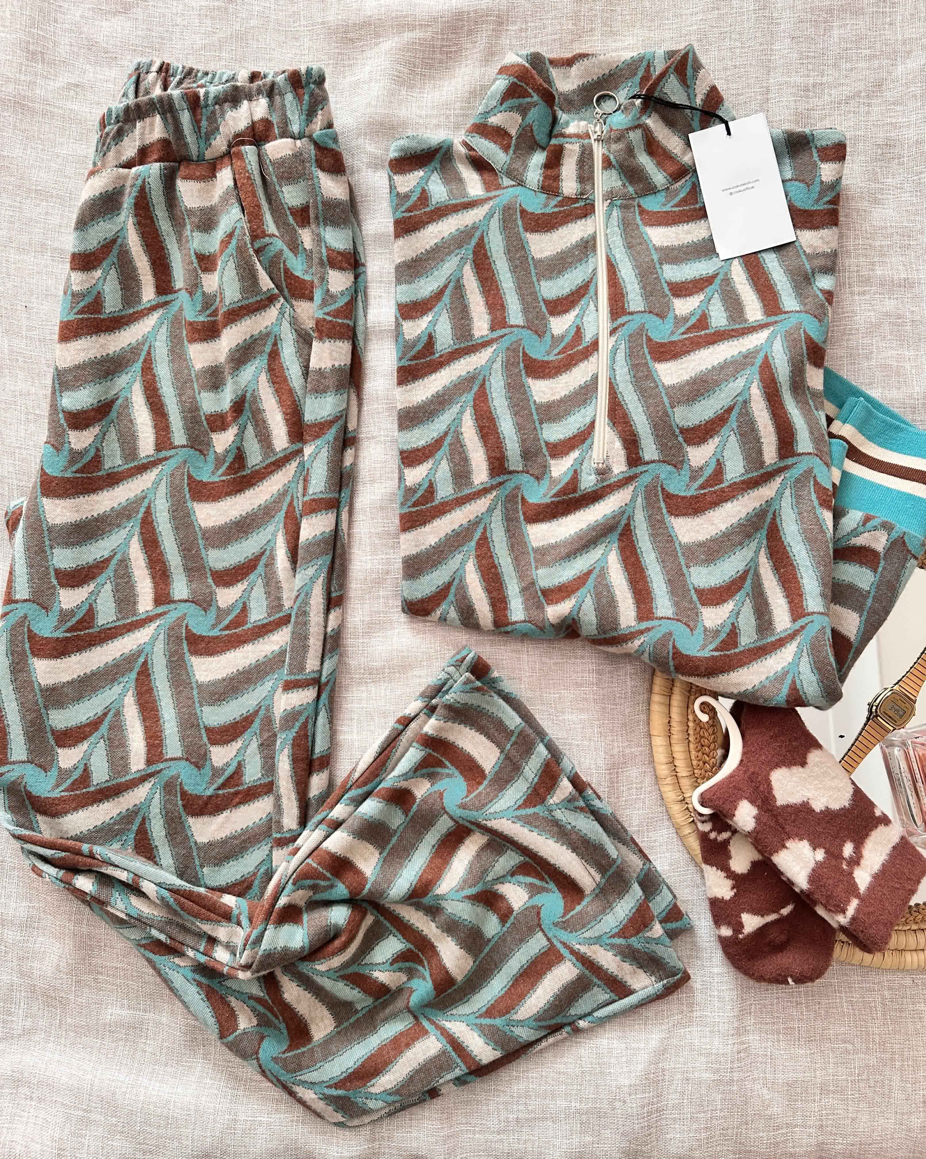 Homewear cosku maron/turquois 